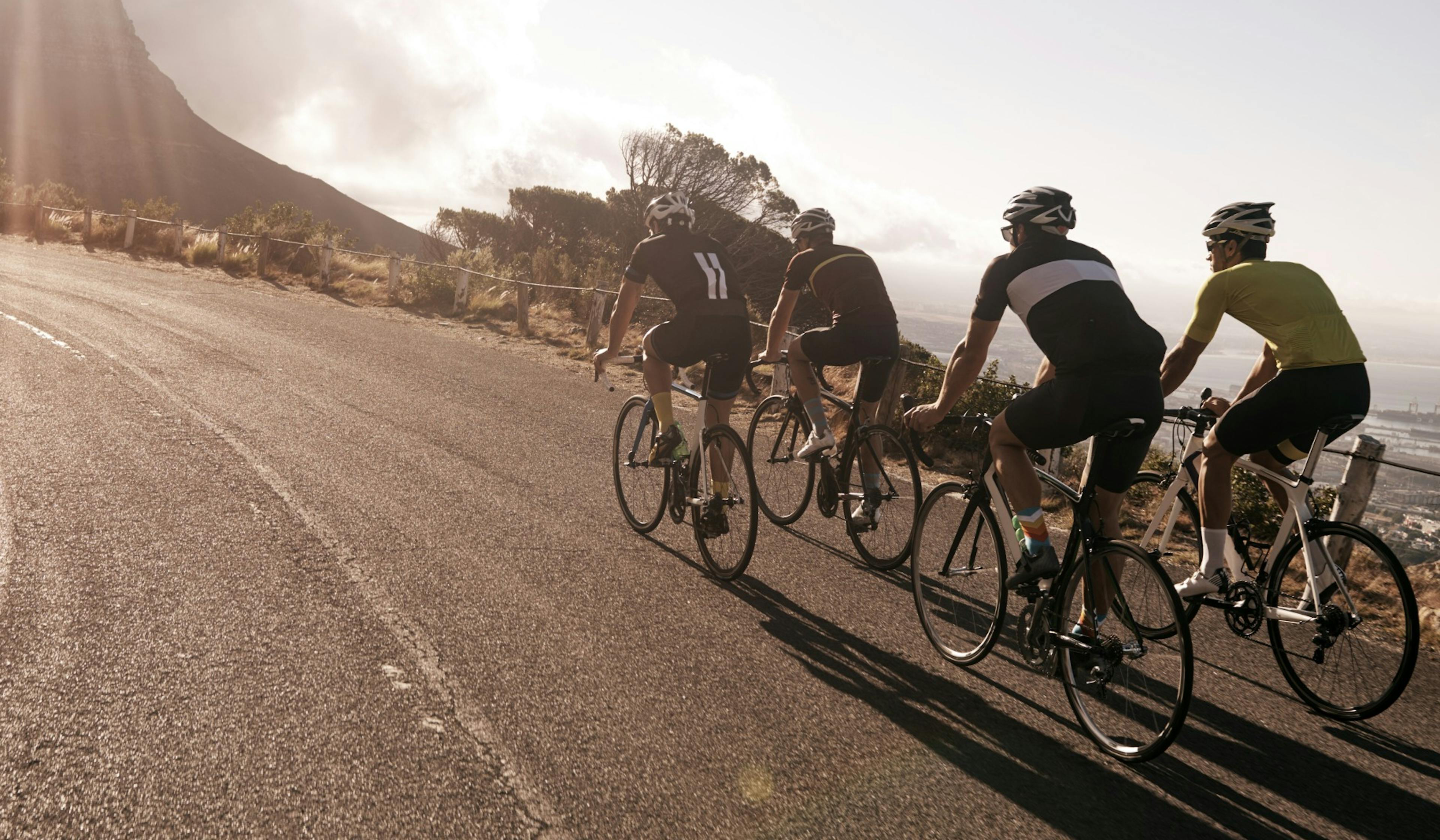 road biking with friends