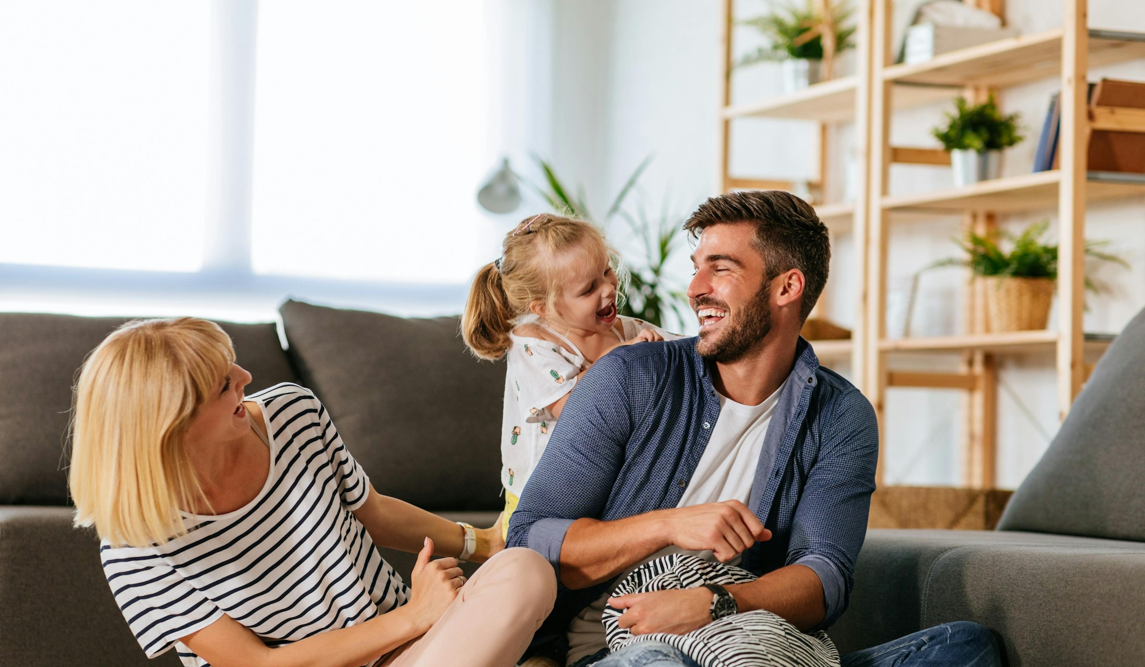 happy family at home