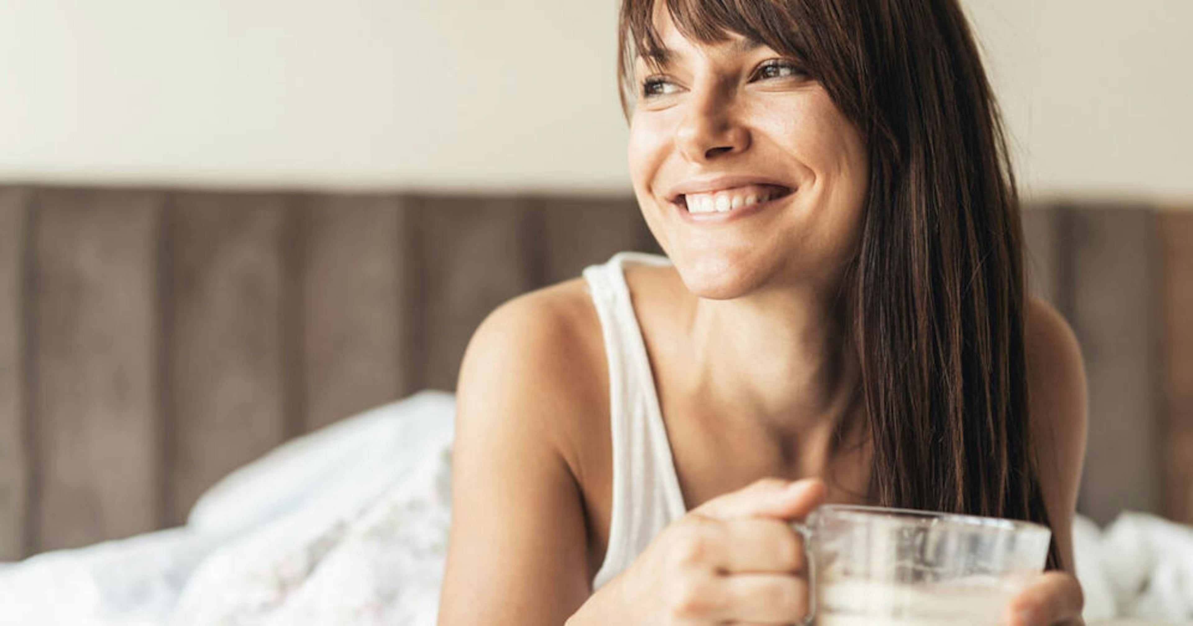 woman laying in bed