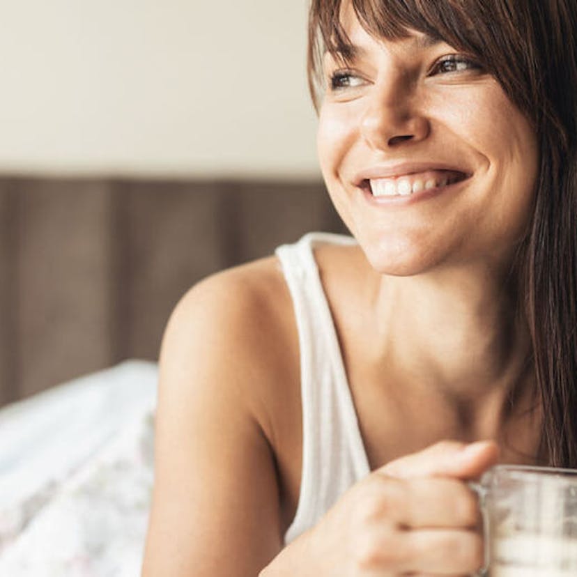 woman laying in bed