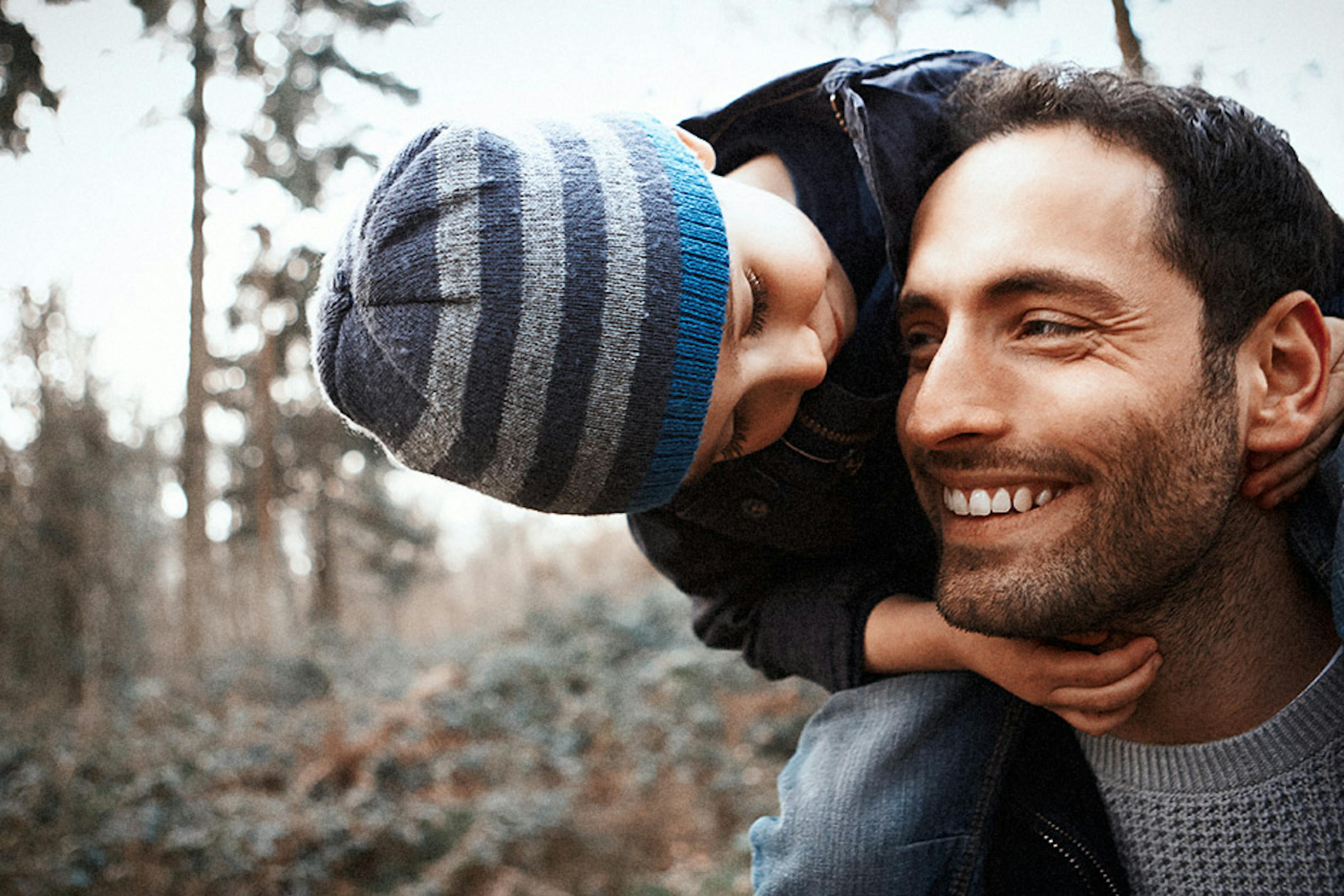 happy dad and son