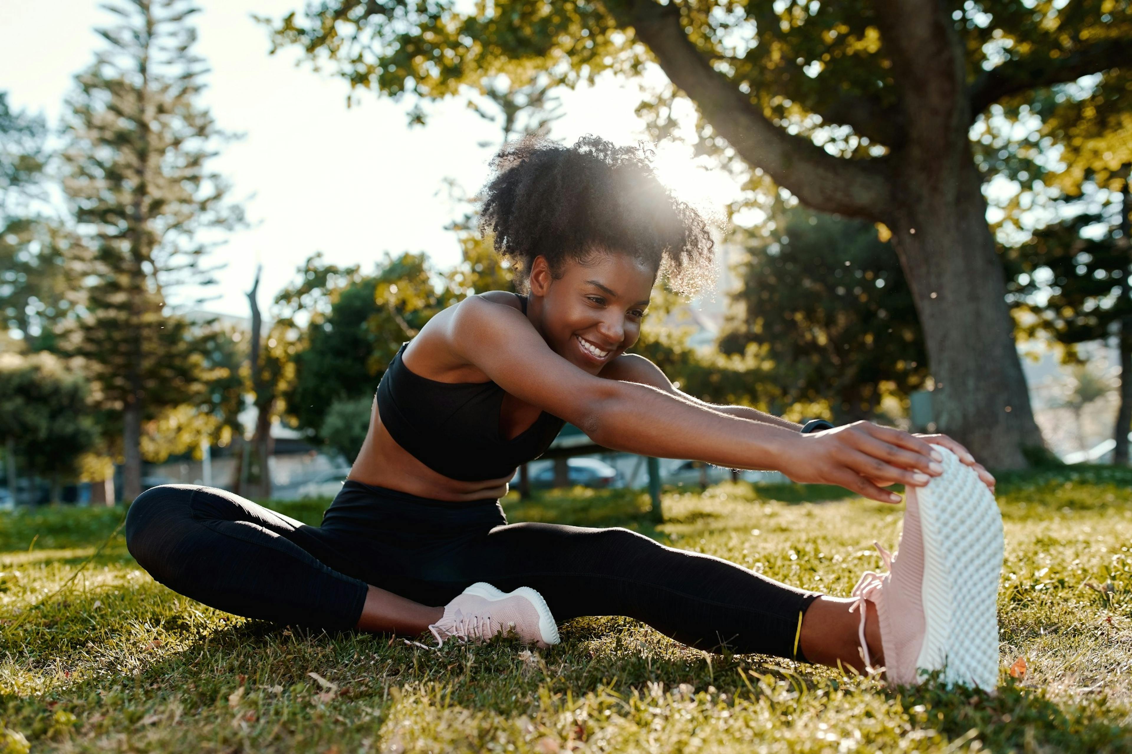 smiling and sporting woman