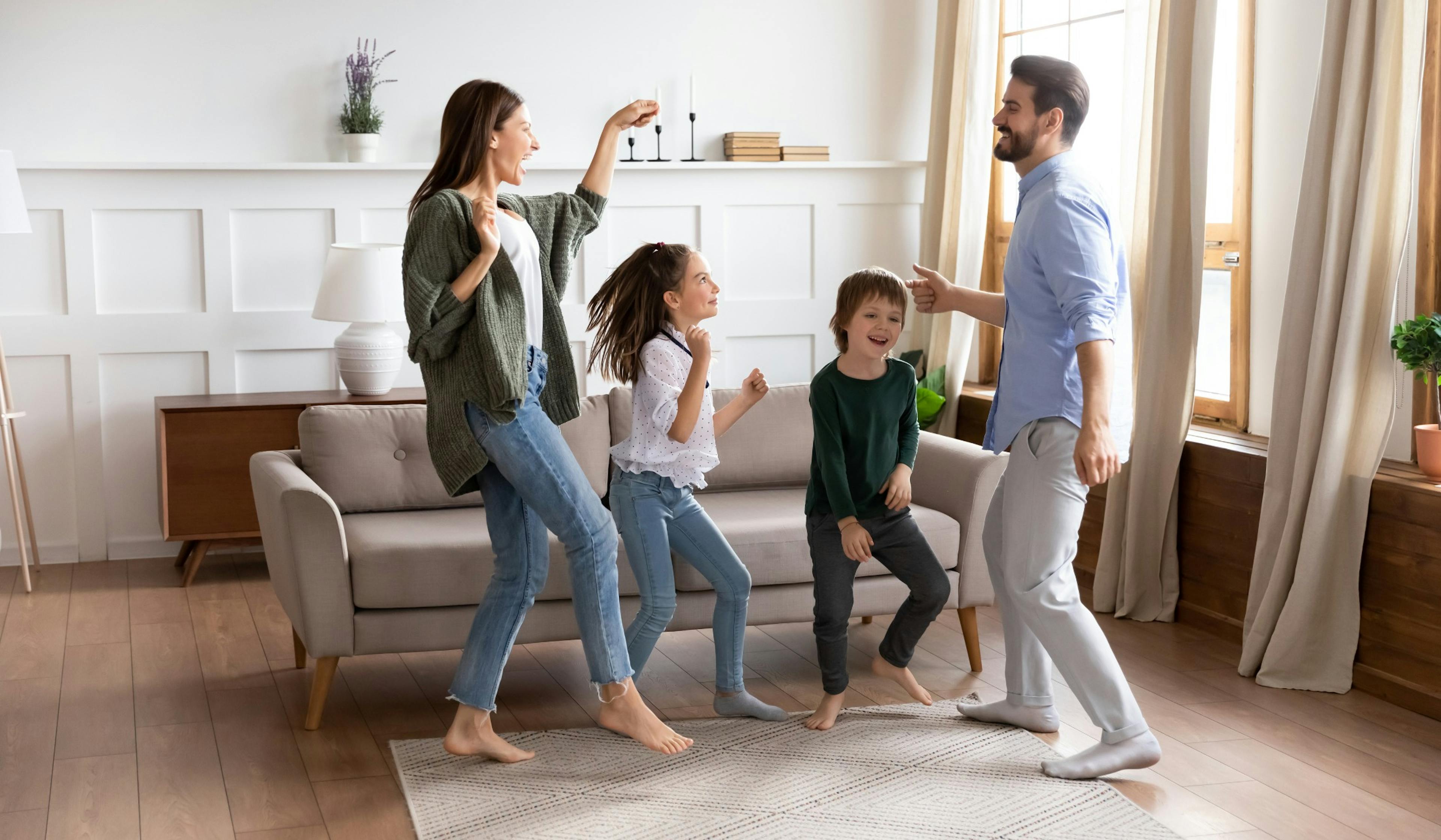 family dance party at home