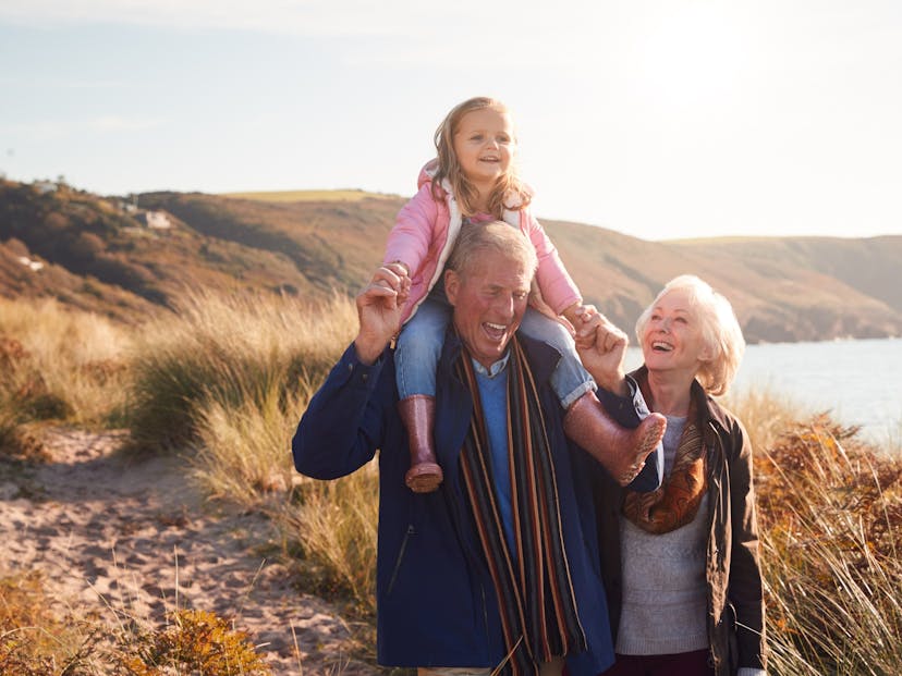 Grandparents and granddaughter