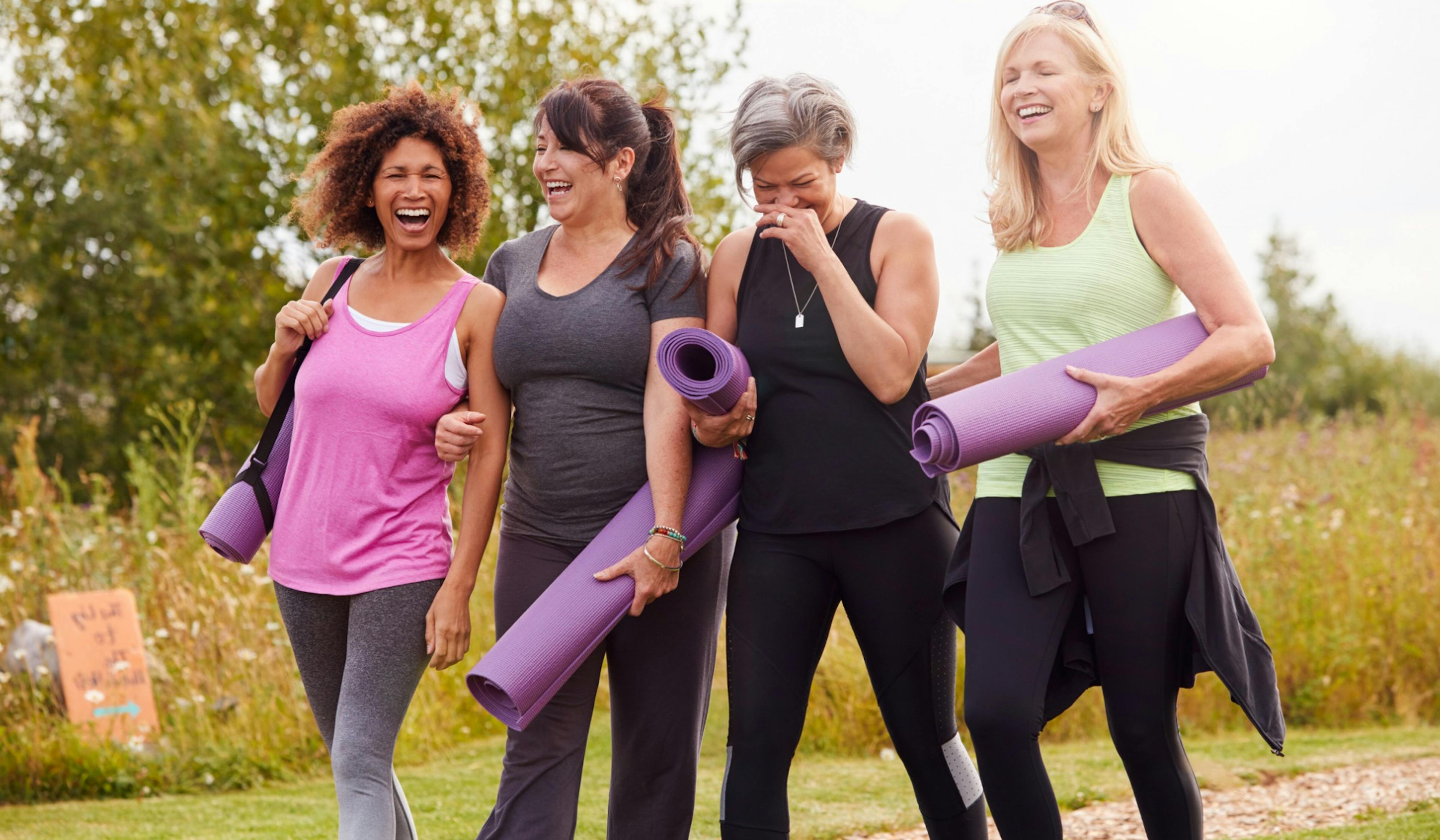 Group of friends exercising