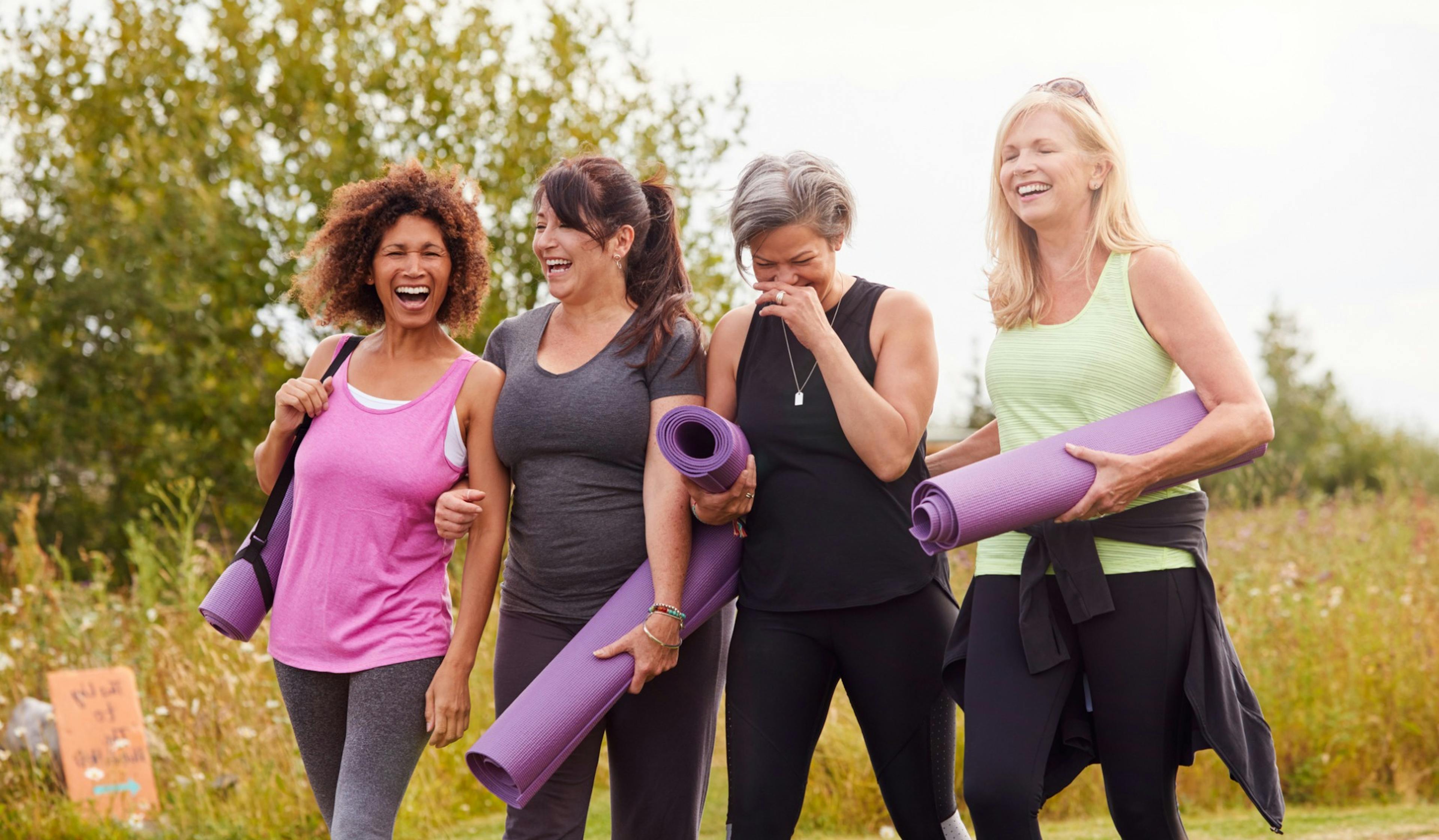 Group of friends exercising