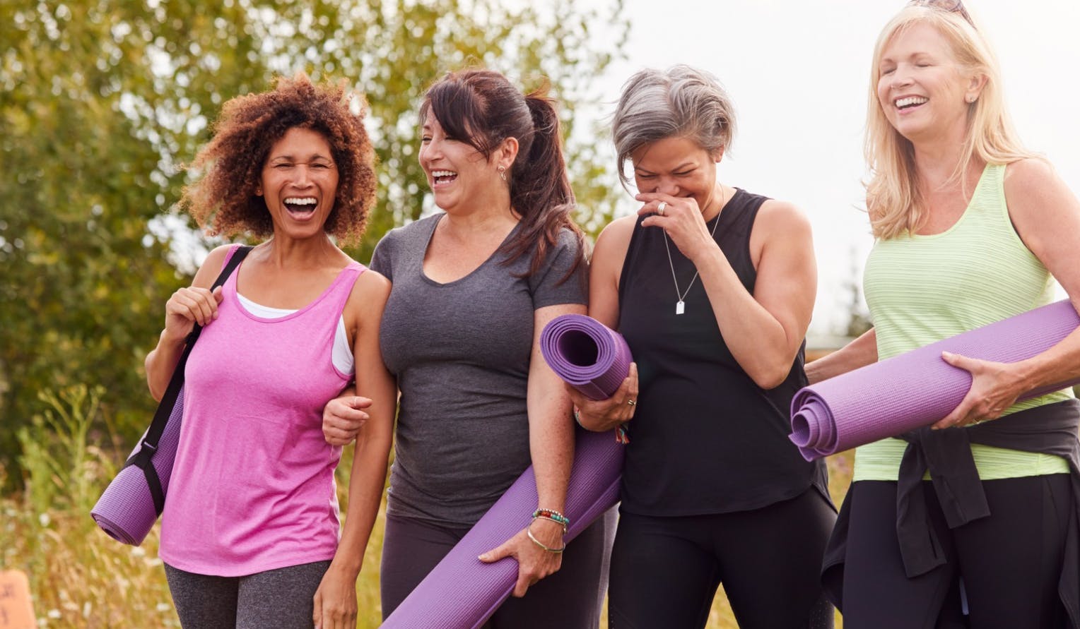 Group of friends exercising