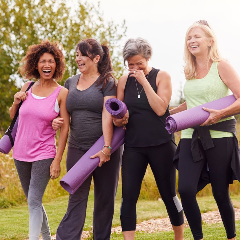 Group of friends exercising