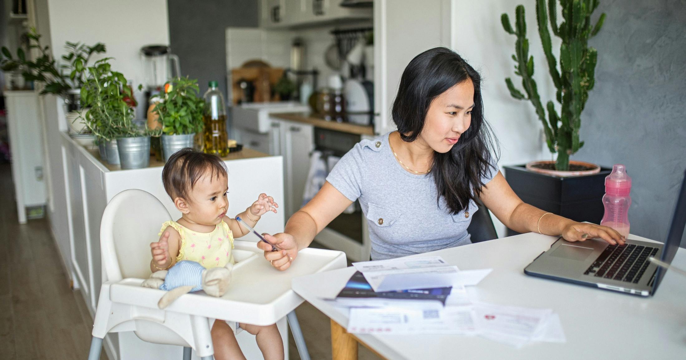 working mom juggling client work and a baby