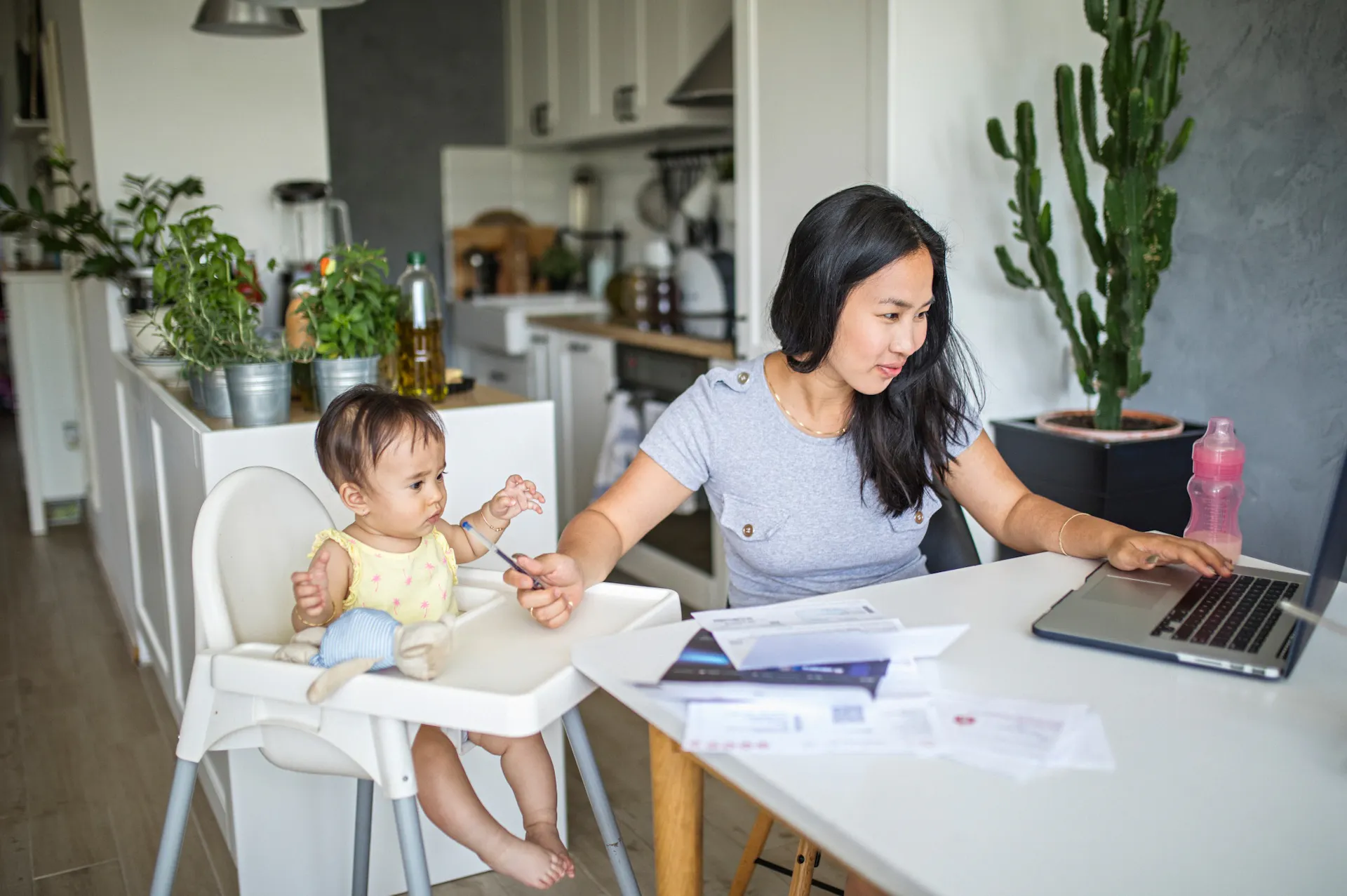 working mom juggling client work and a baby