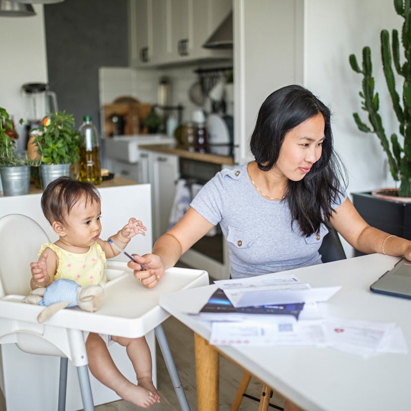 working mom juggling client work and a baby