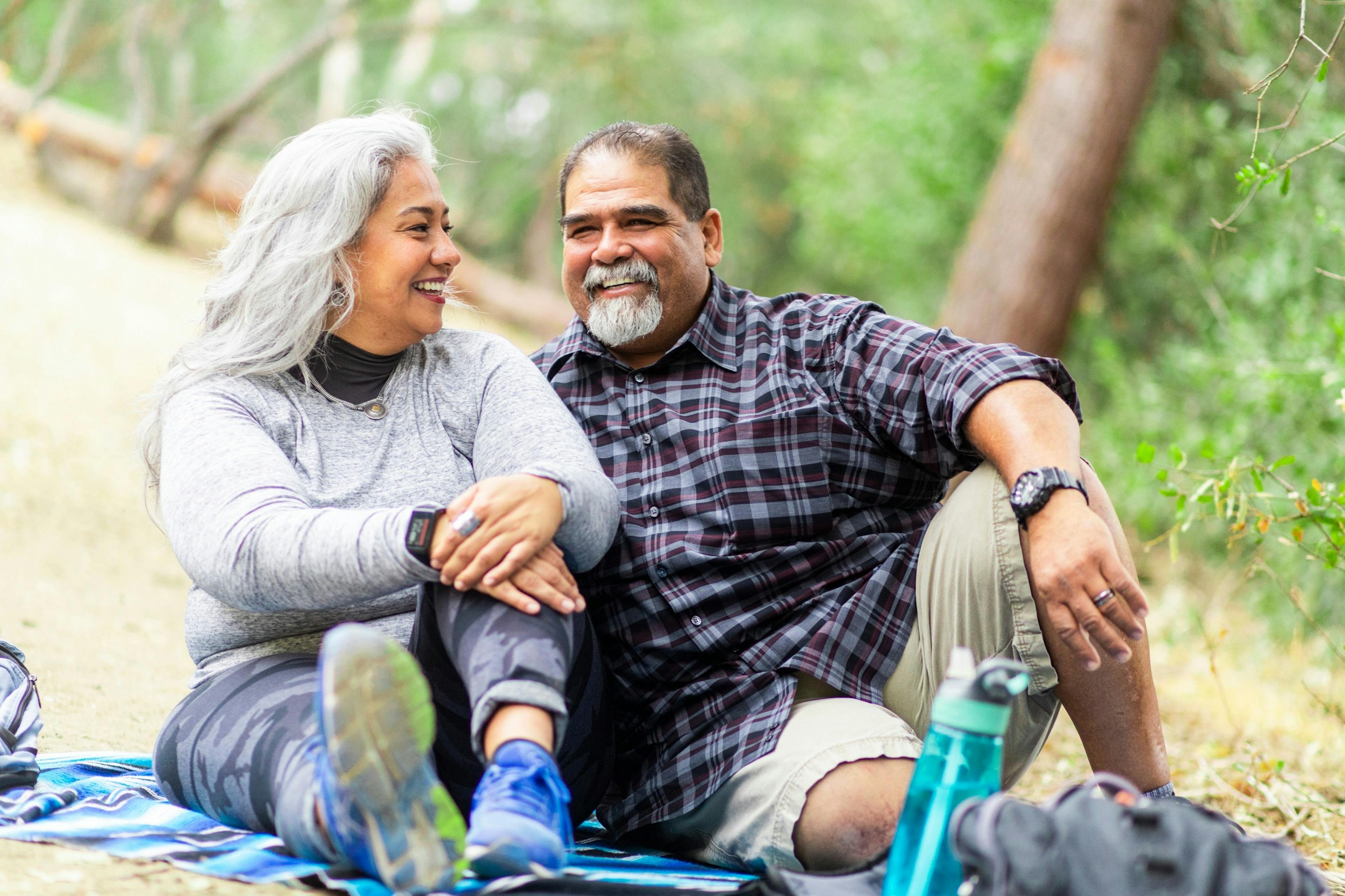 senior couple on a hike