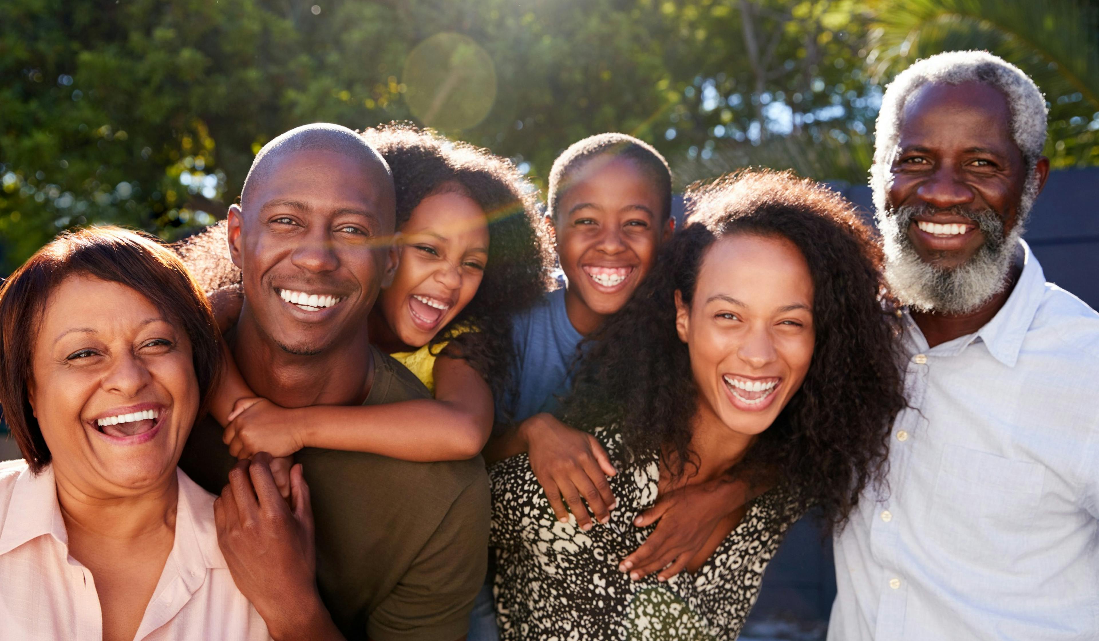 happy family outdoors