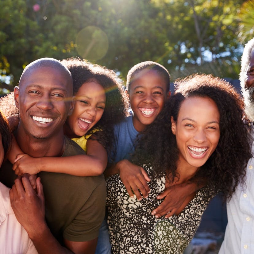 happy family outdoors