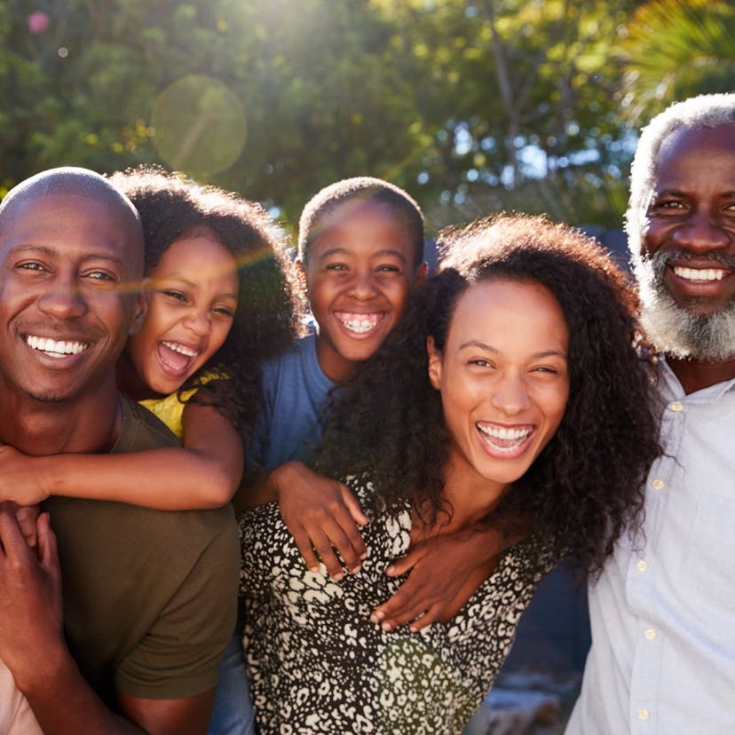 happy family outdoors