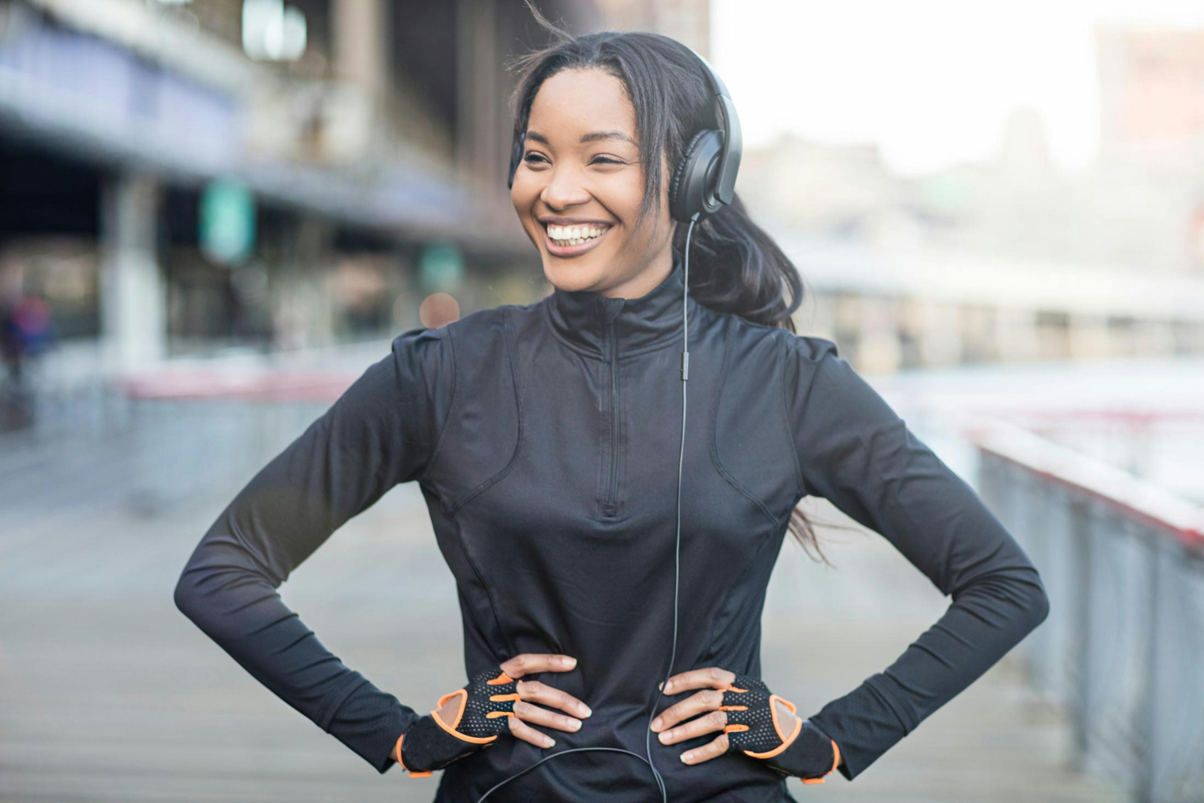 Athletic woman outside.