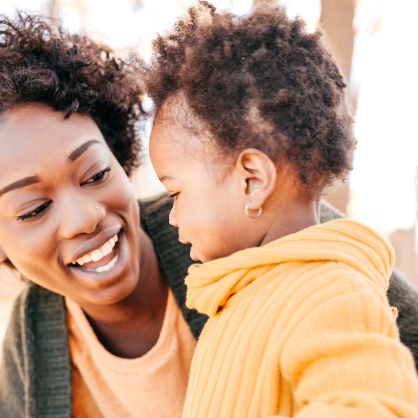 Happy baby and mother