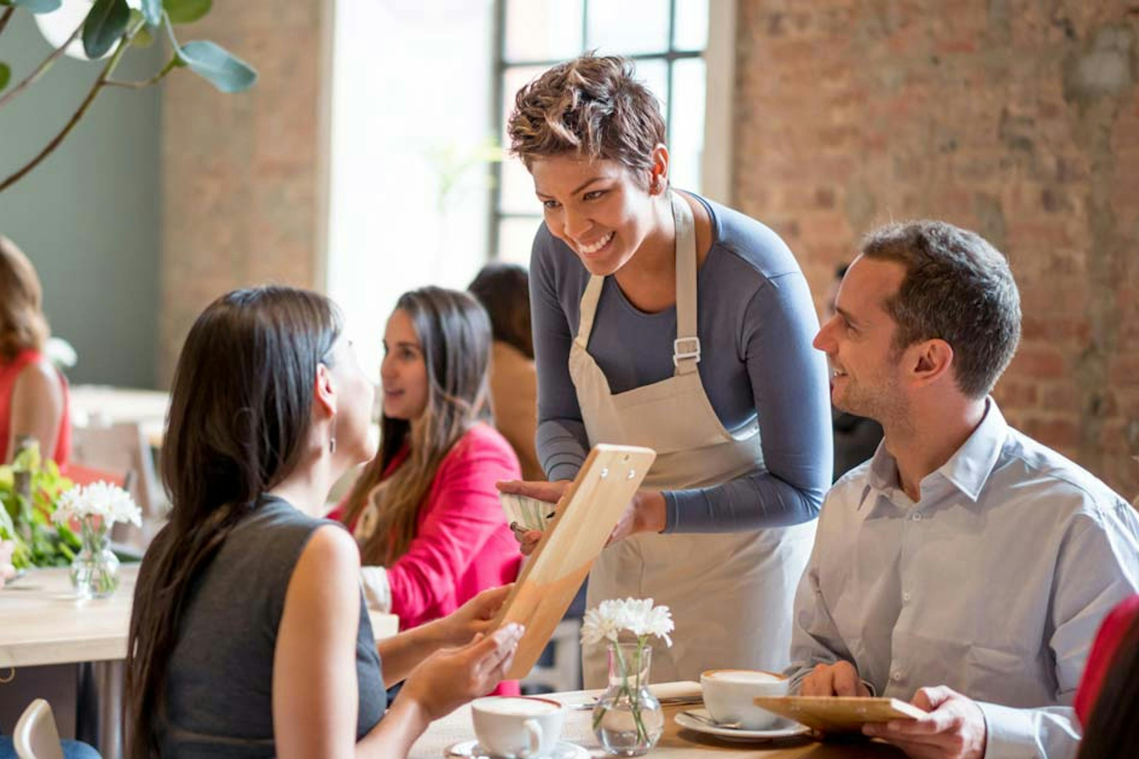 woman ordering in a restaurant