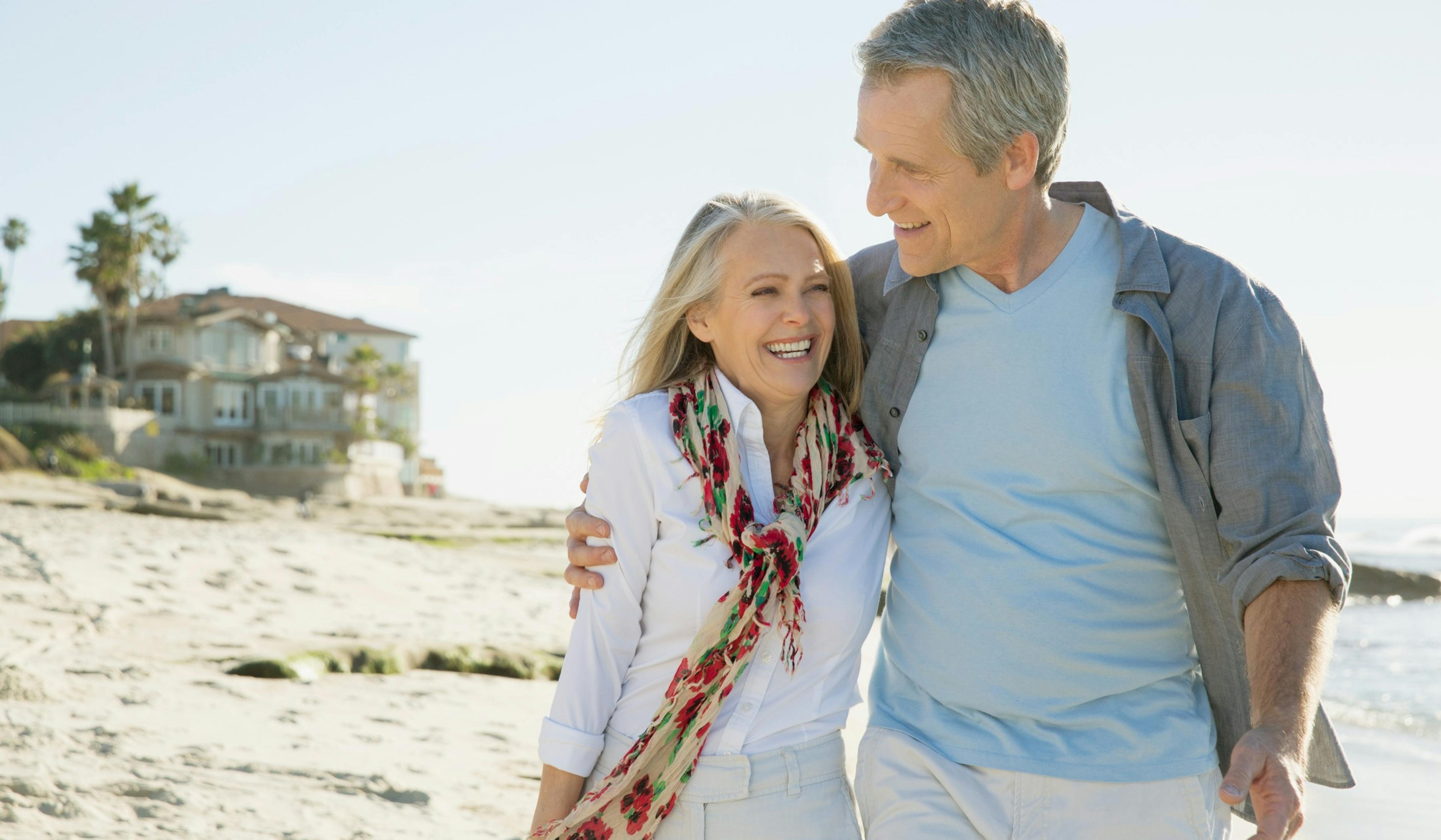 happy mature couple enjoying summer