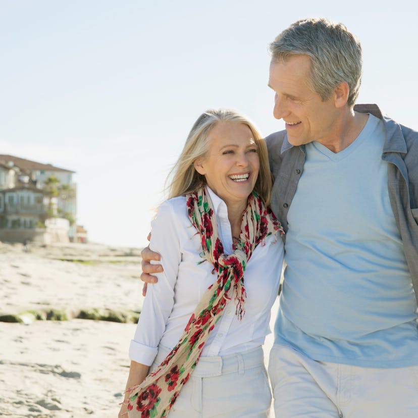 happy mature couple enjoying summer