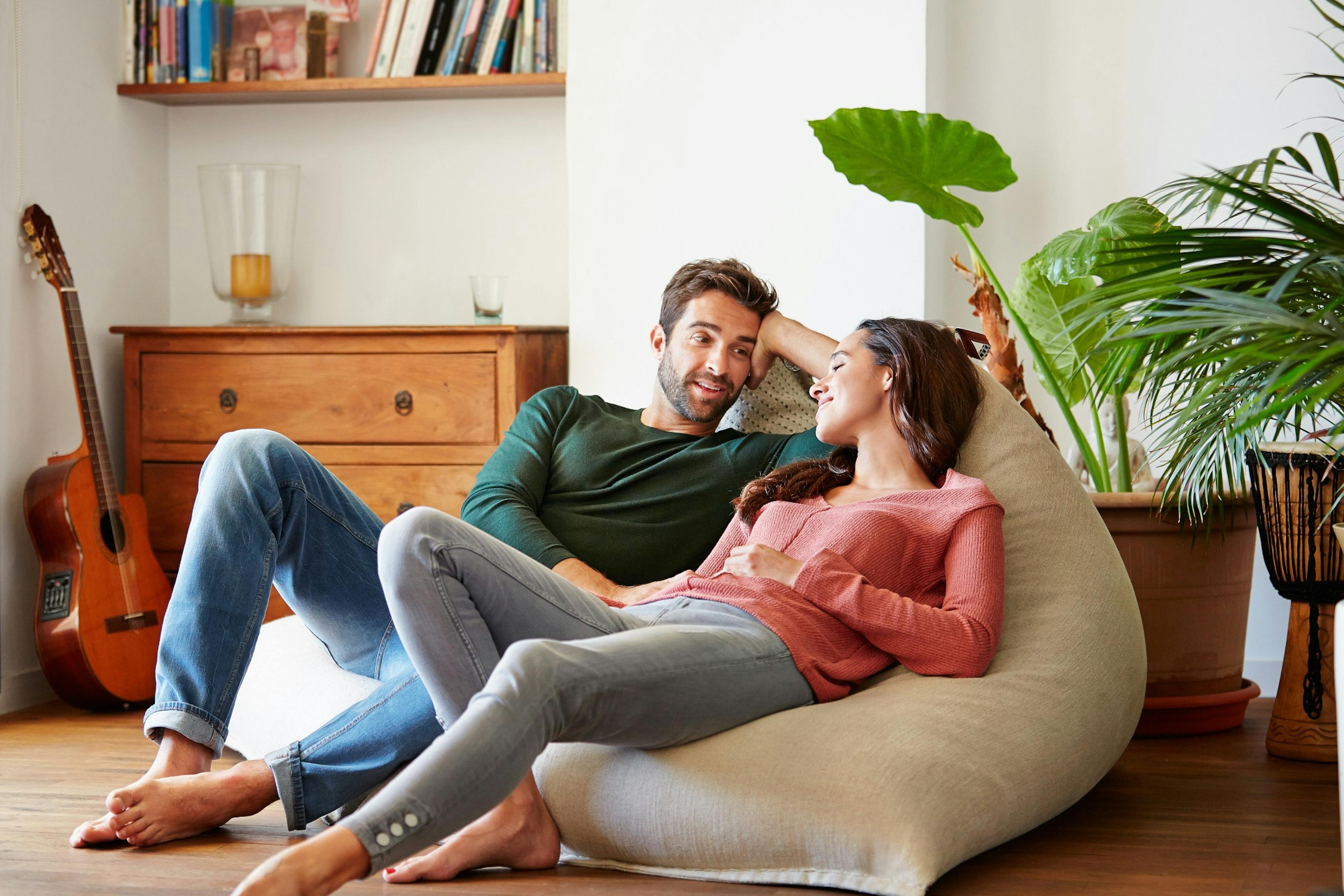 couple spending the day together at home