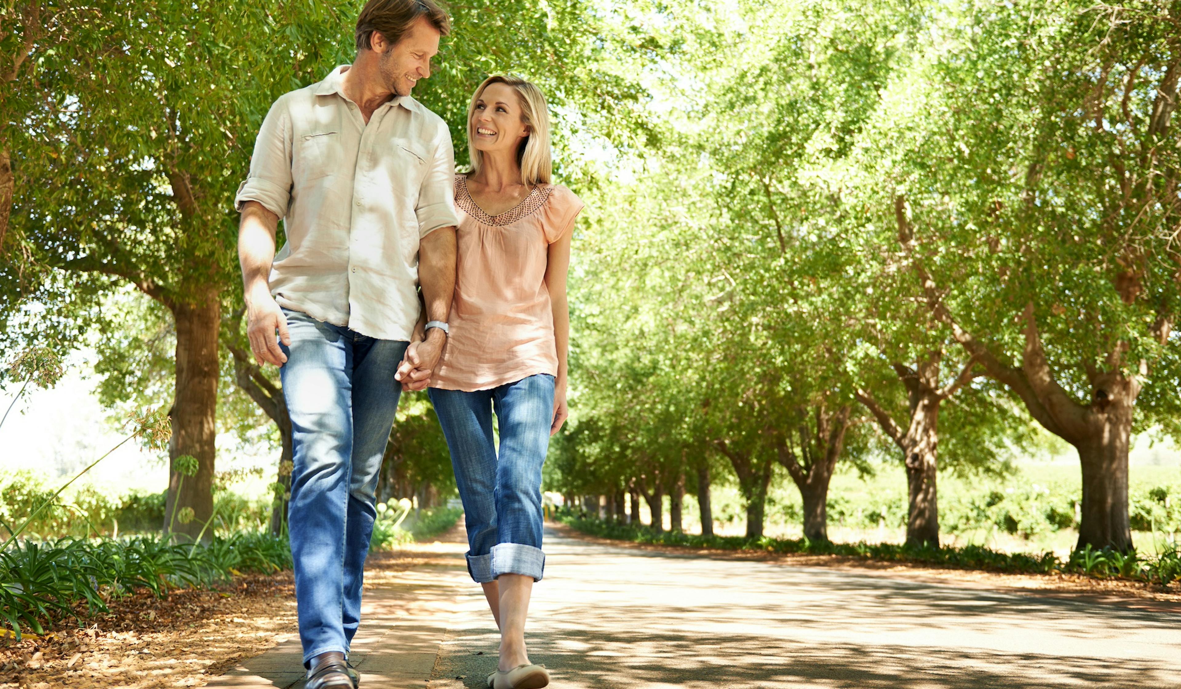 couple enjoying a walk outside