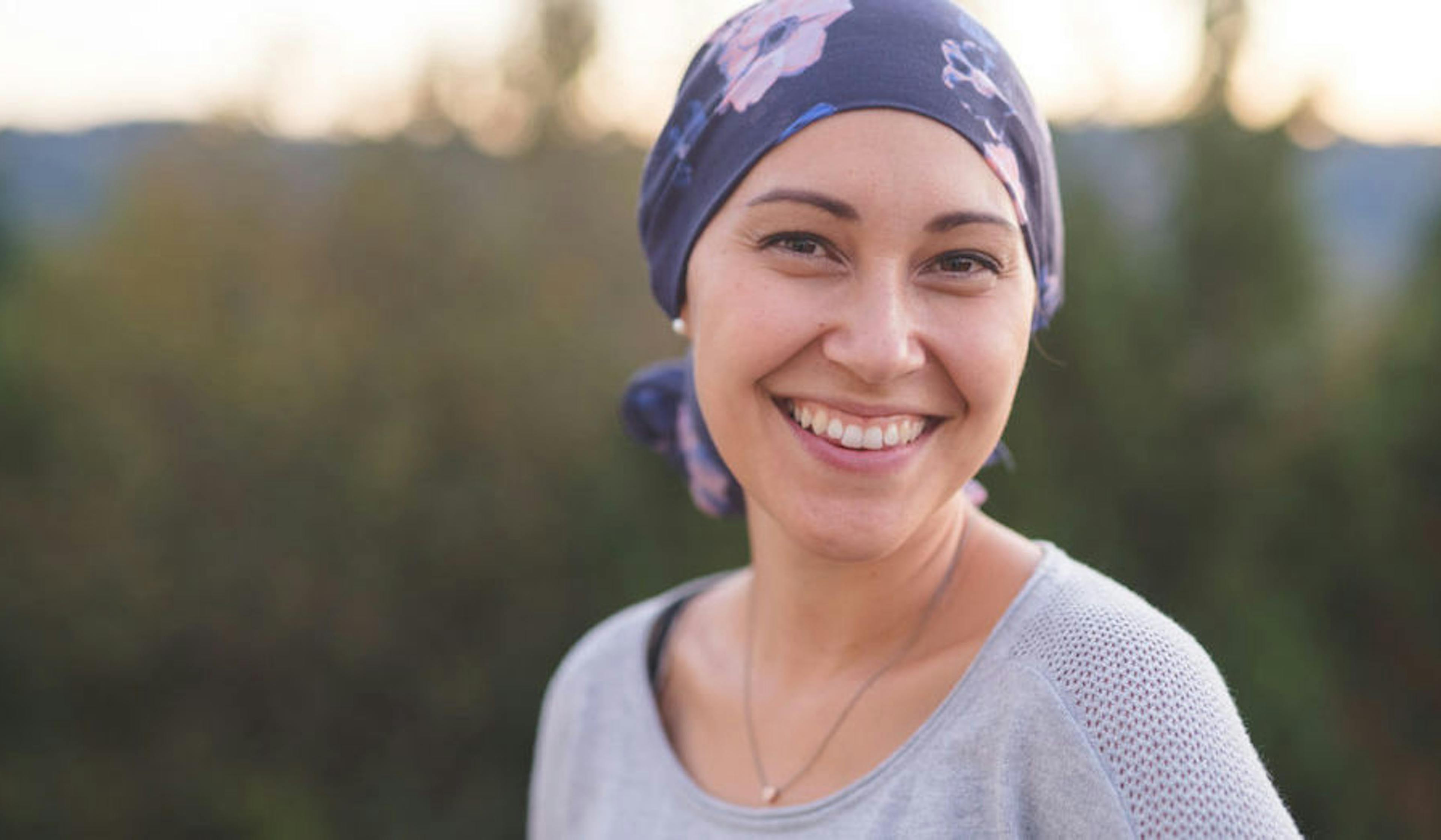 beautiful young woman with cancer