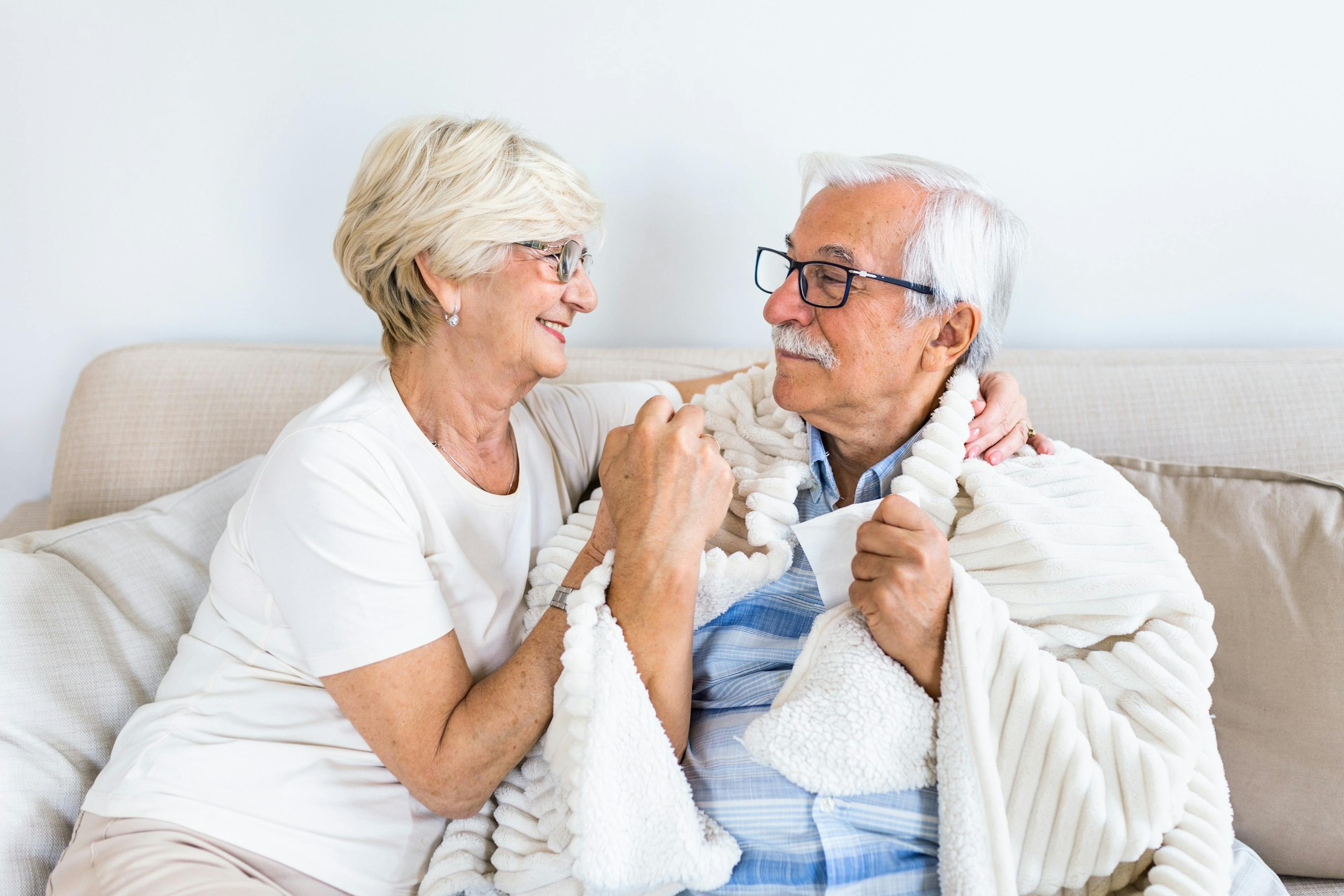 senior couple getting over being sick