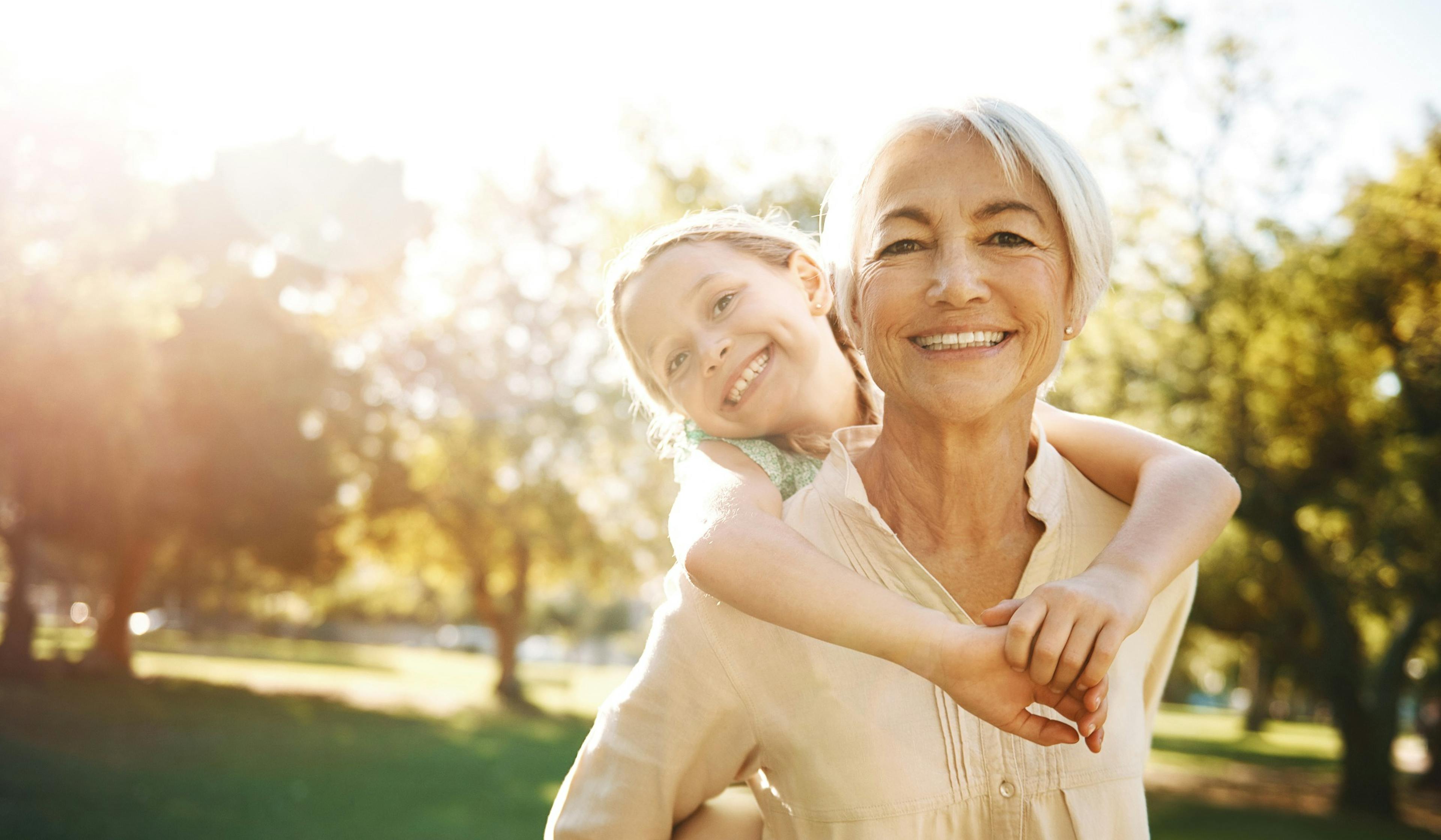 happy grandma and granddaughter