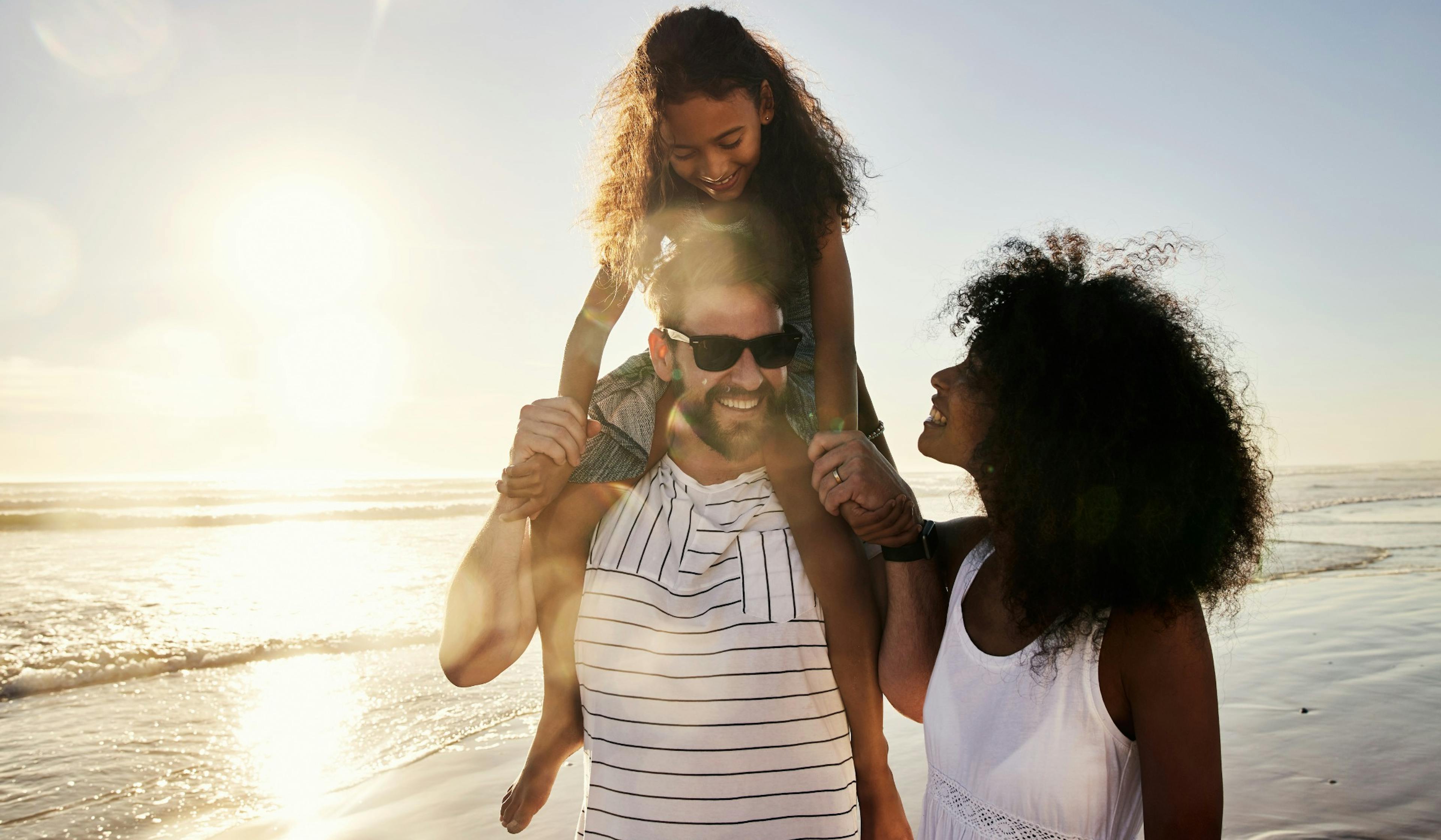 happy family at the beach