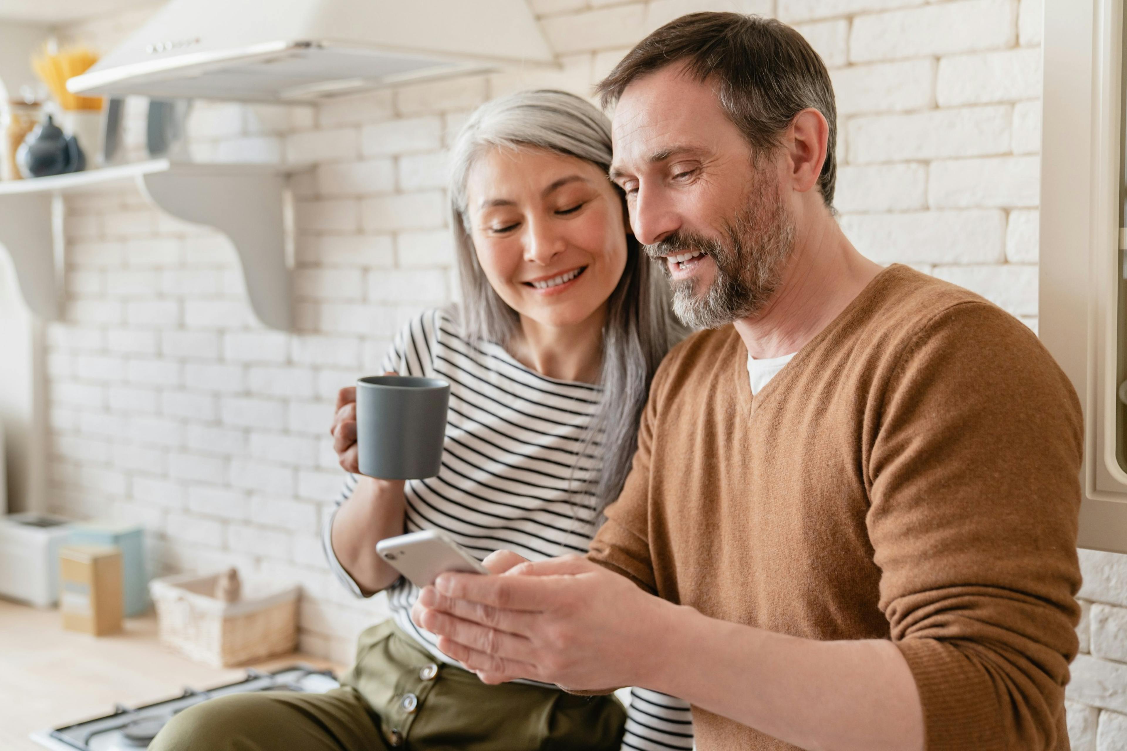 mature couple in the kitchen