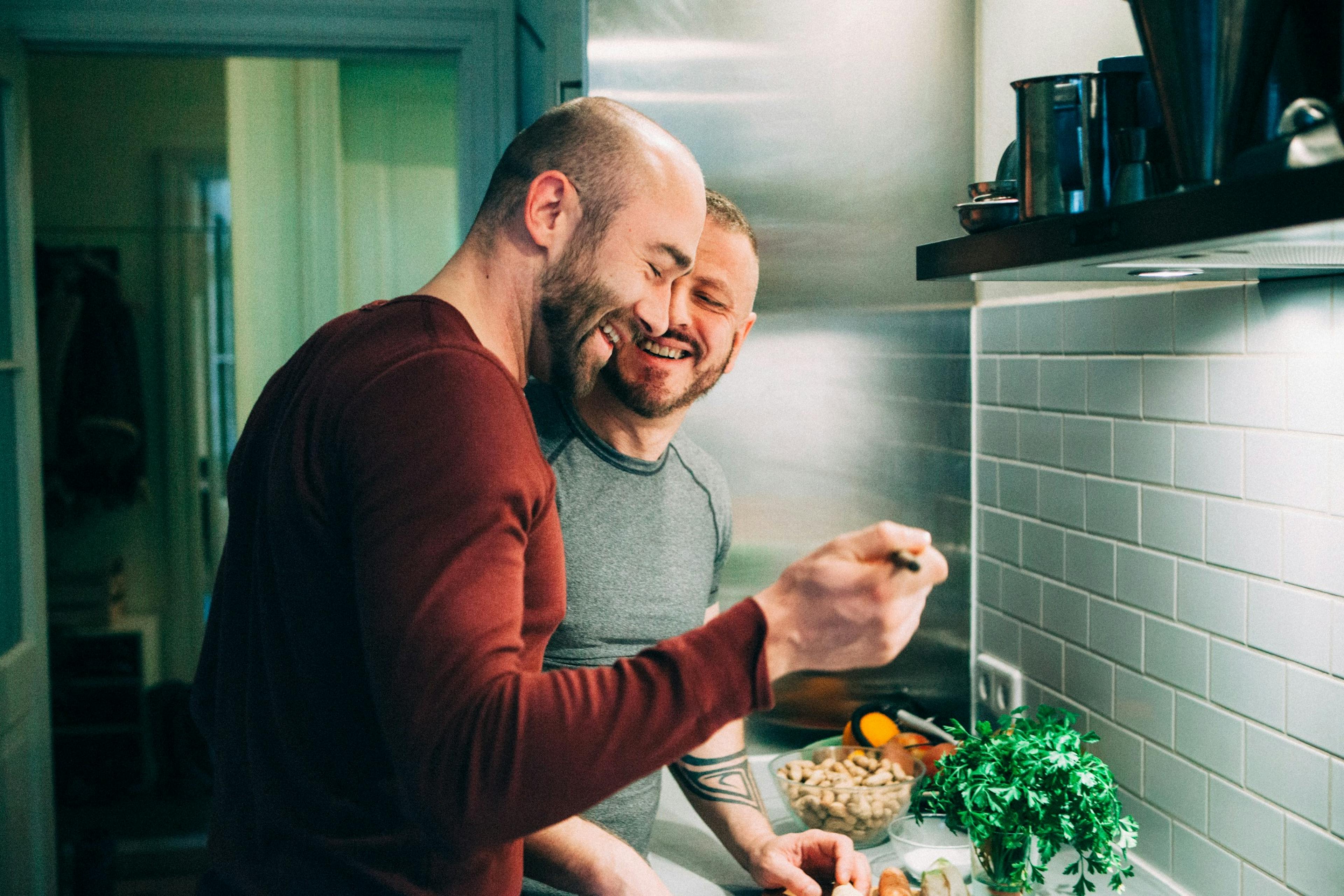 two happy men