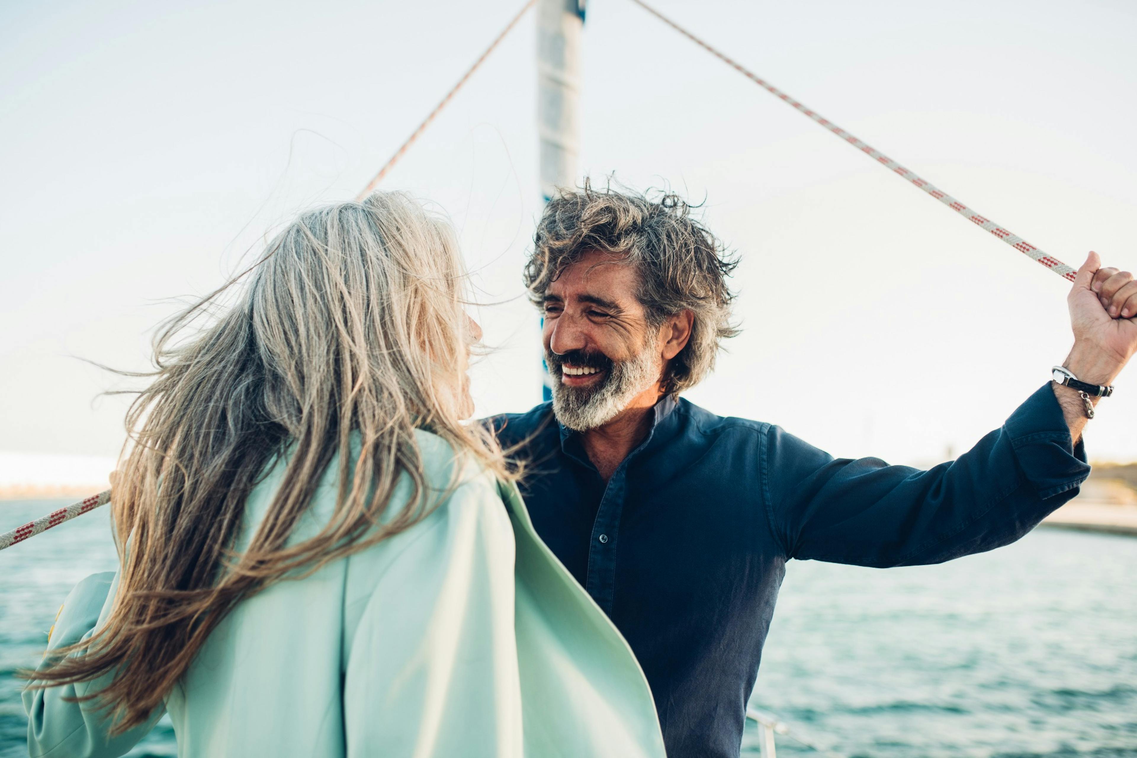 mature man and wife sailing