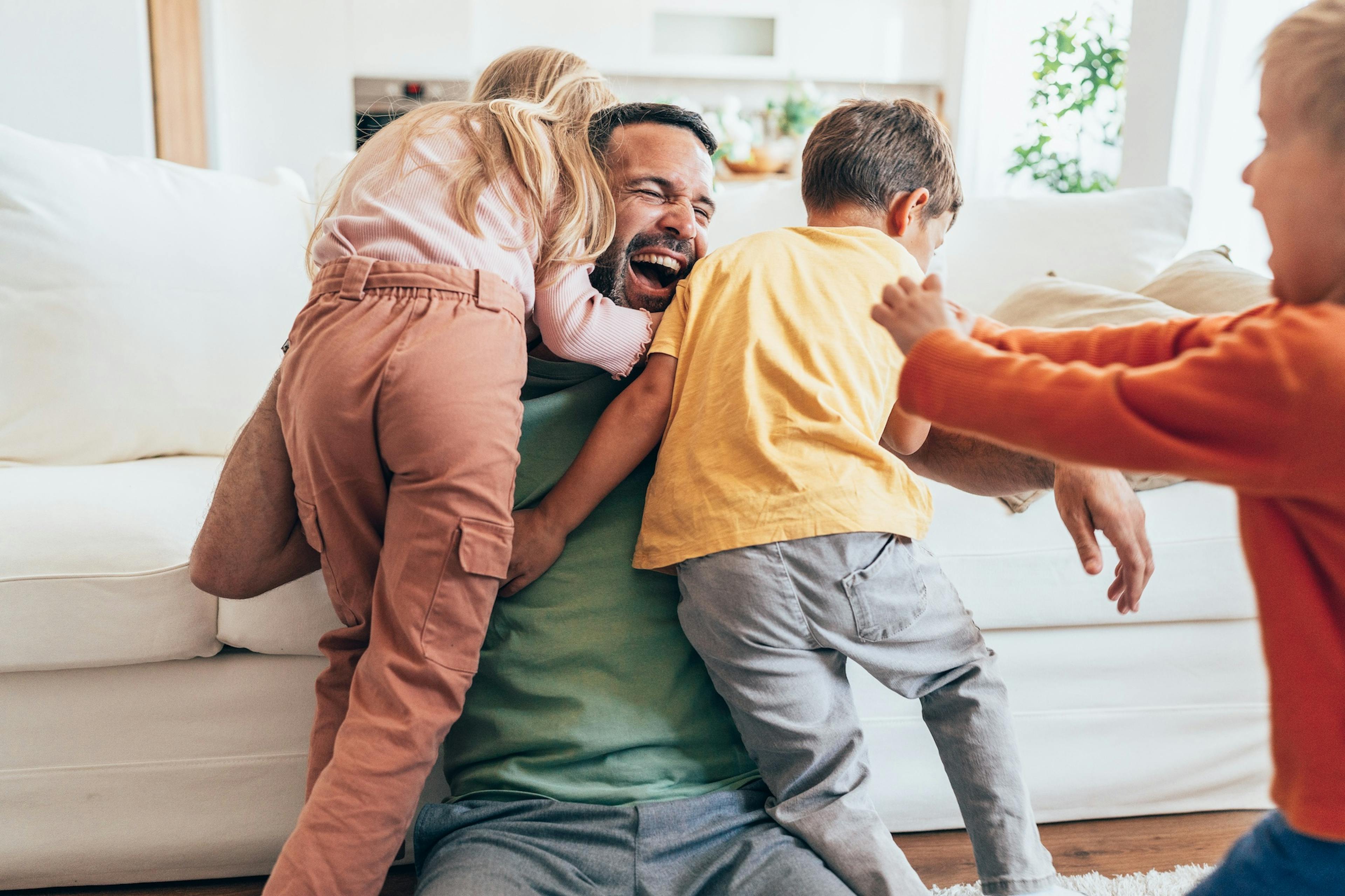 fun dad with kids