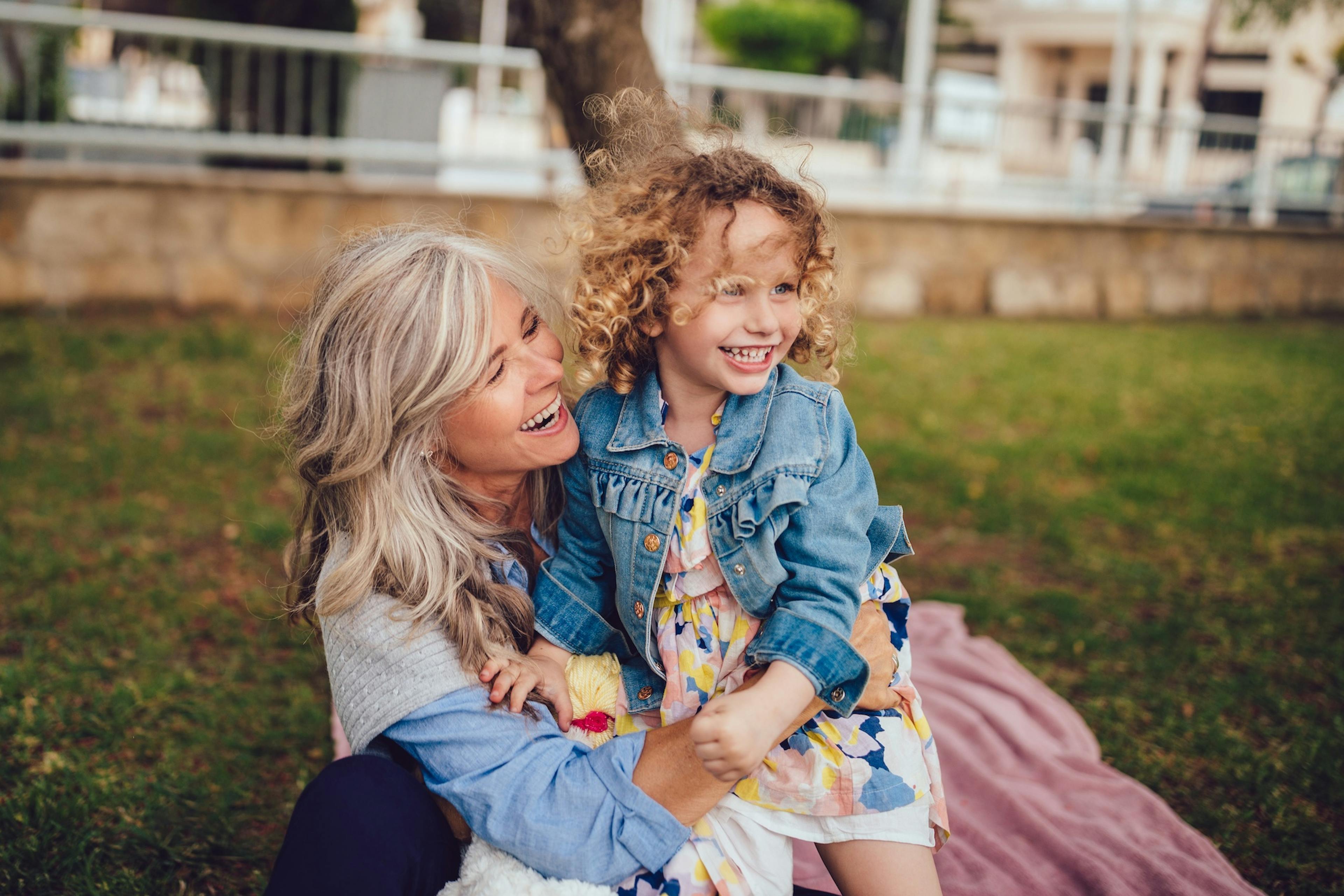 happy grandma and granddaughter