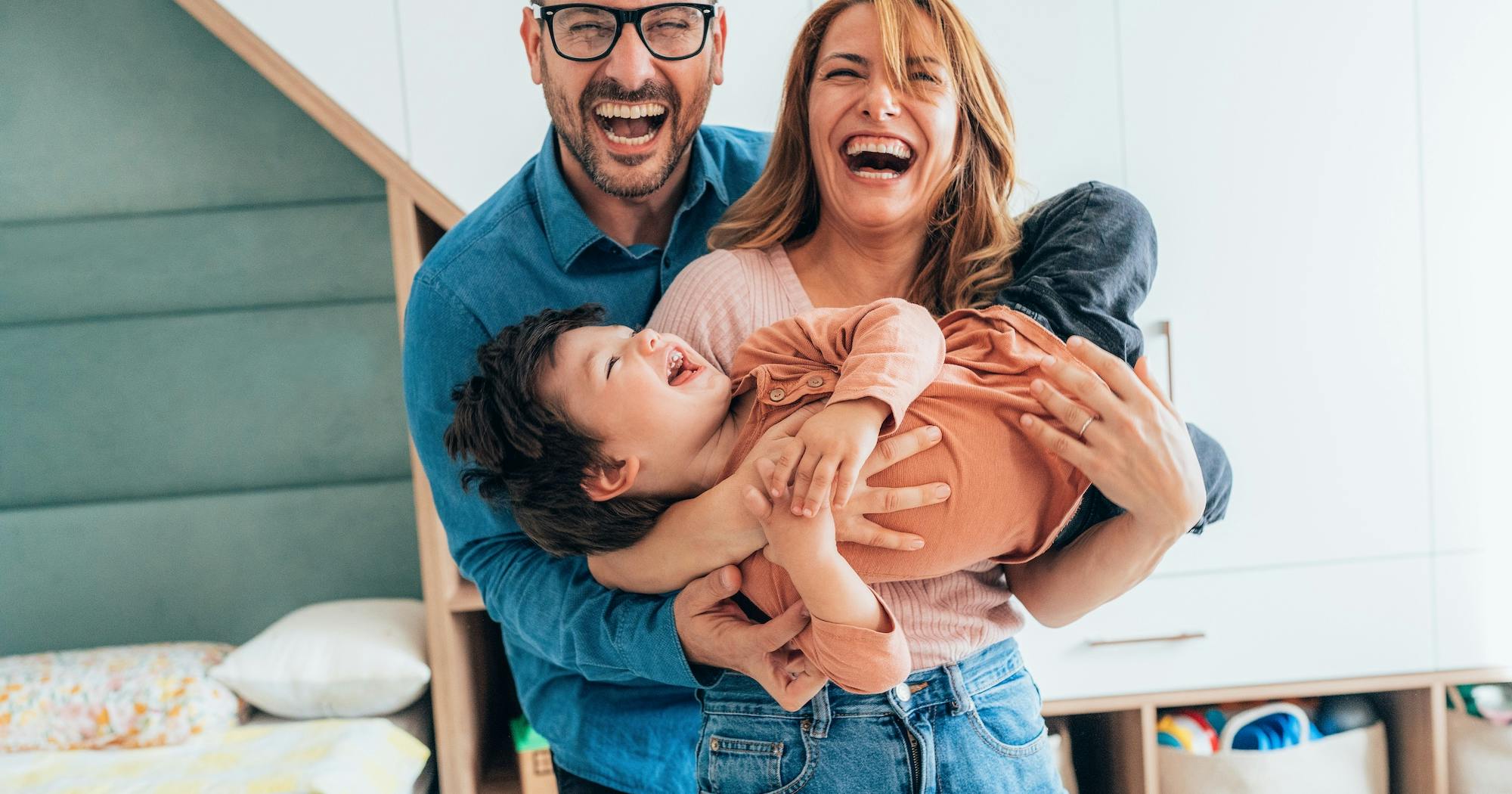 happy family playing