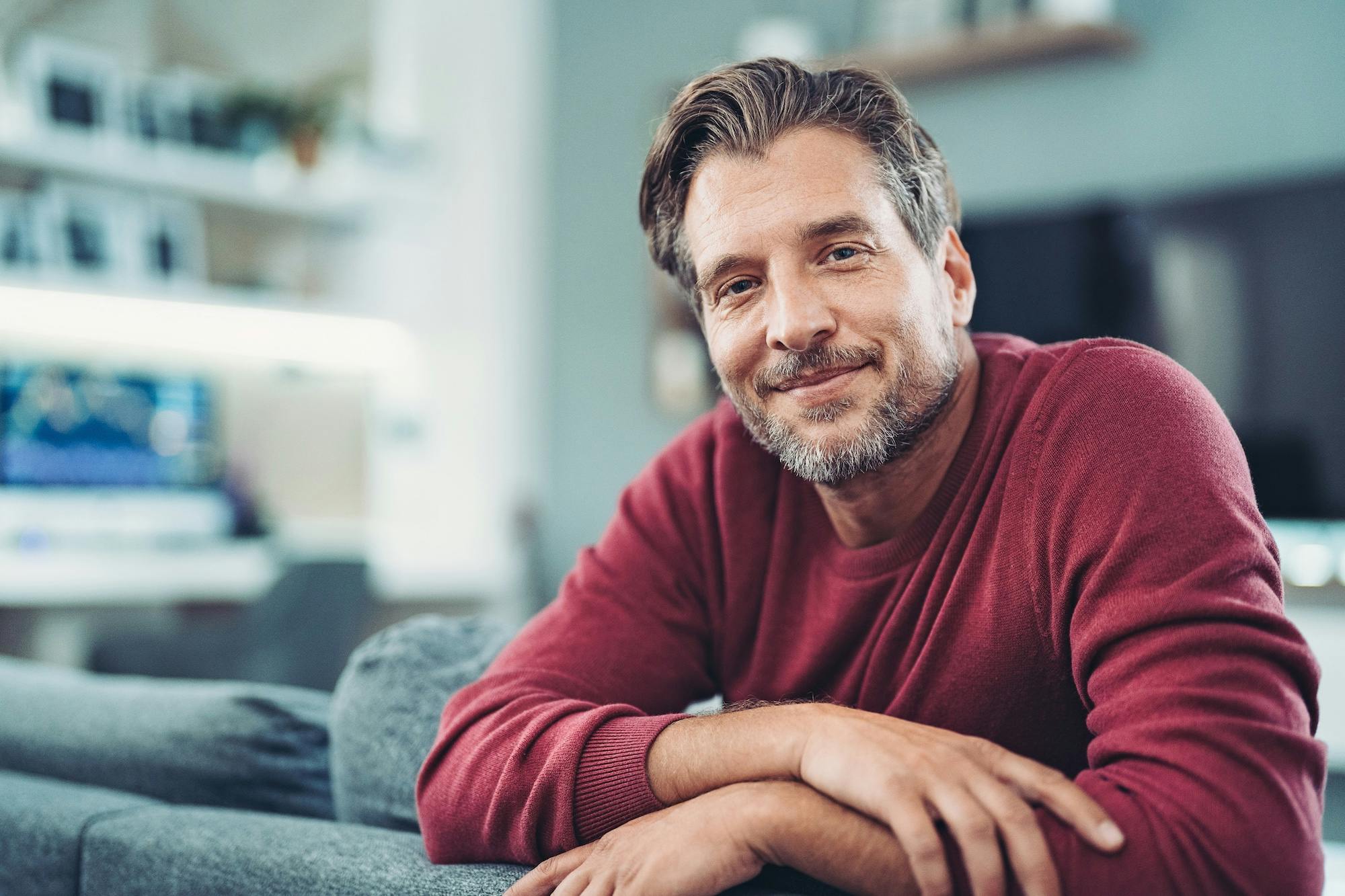 Smiling middle aged man