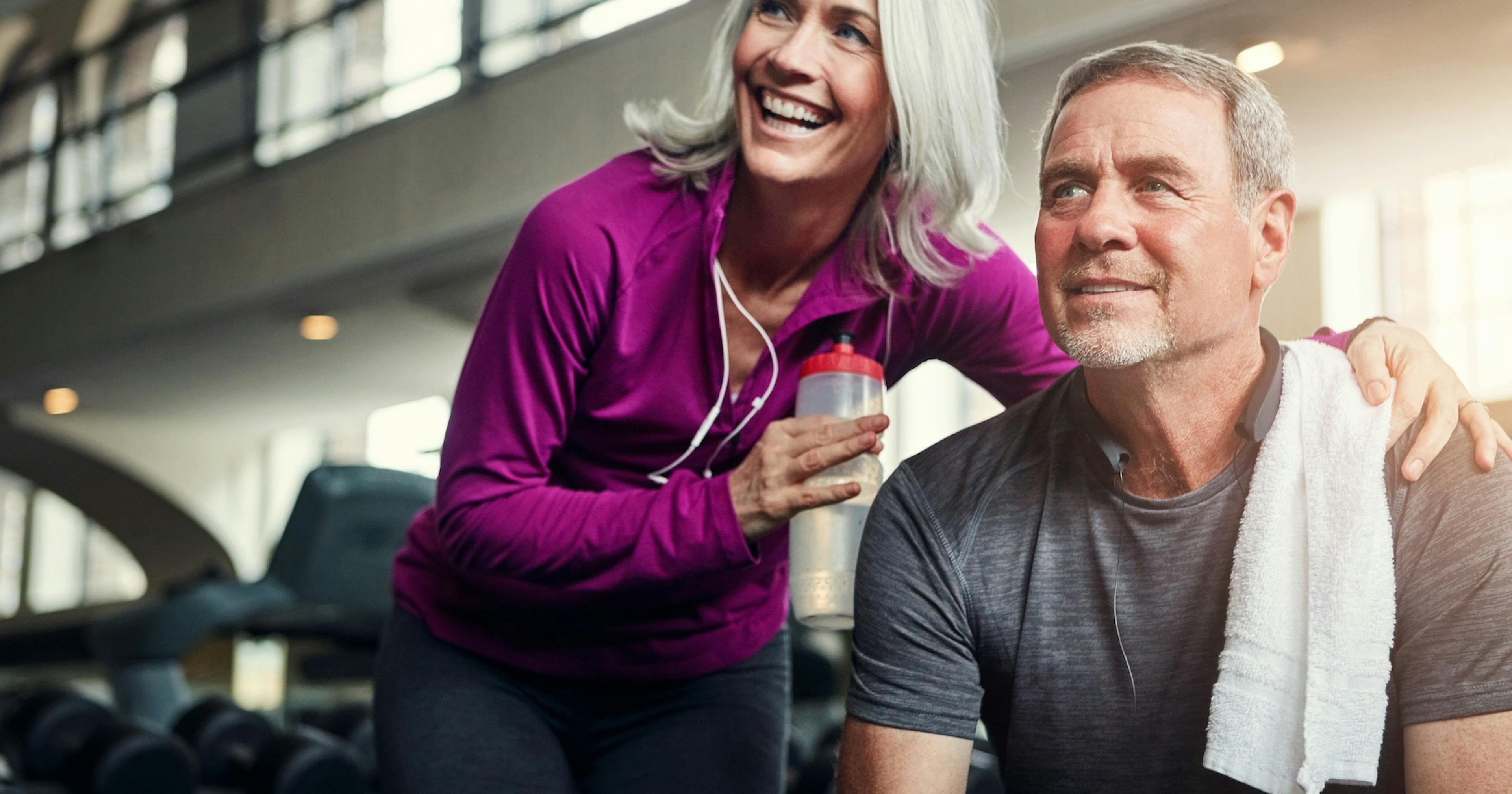 mature couple at a gym
