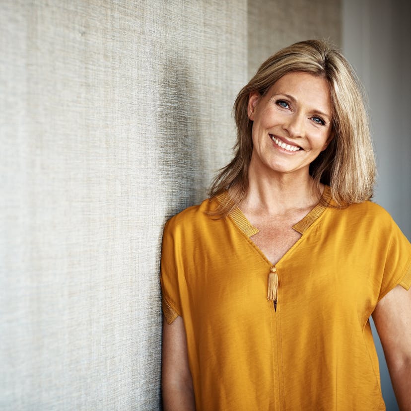 woman outside smiling