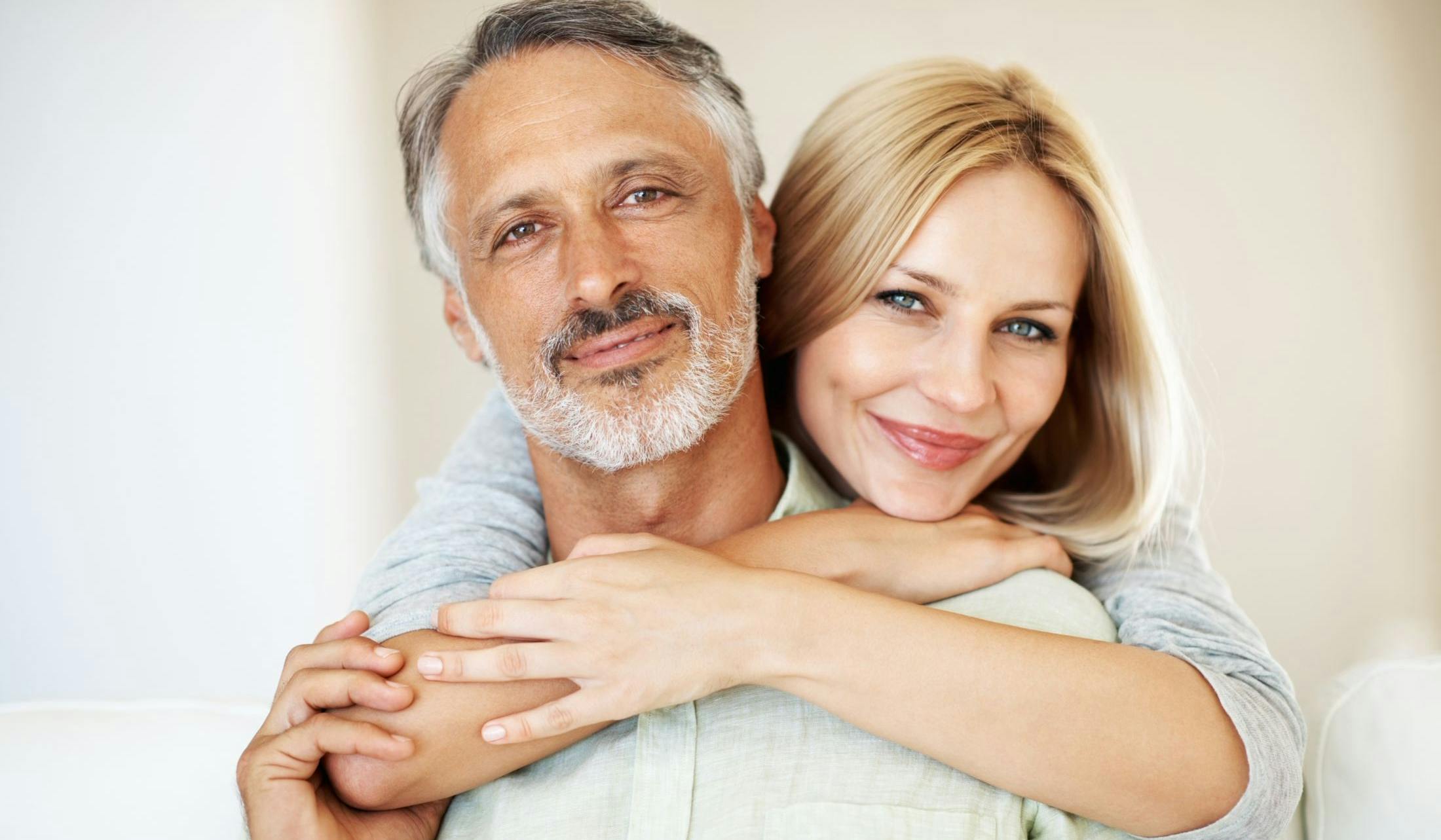 happy couple middle age