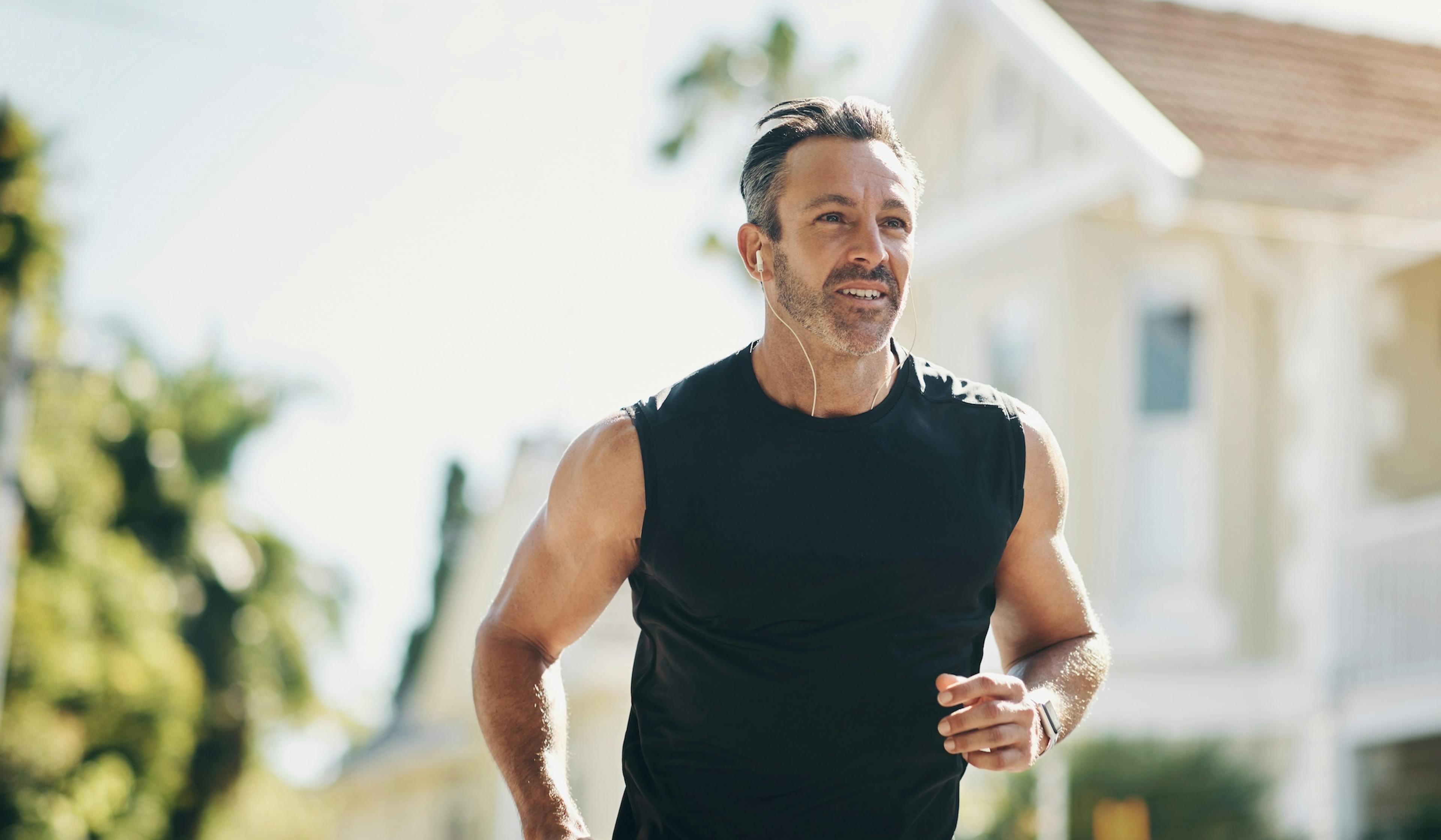 fit middle age man running