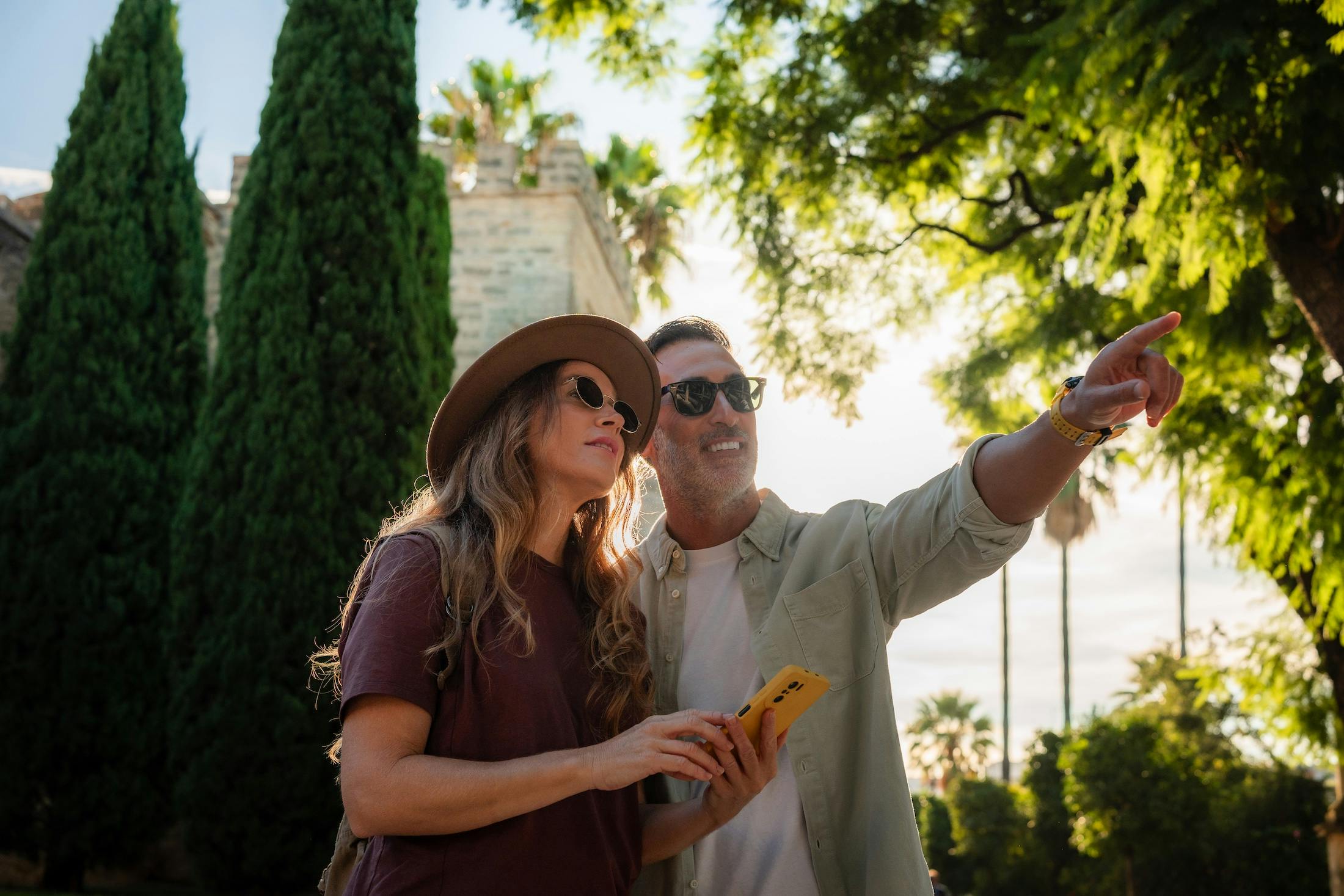 Couple traveling and sightseeing