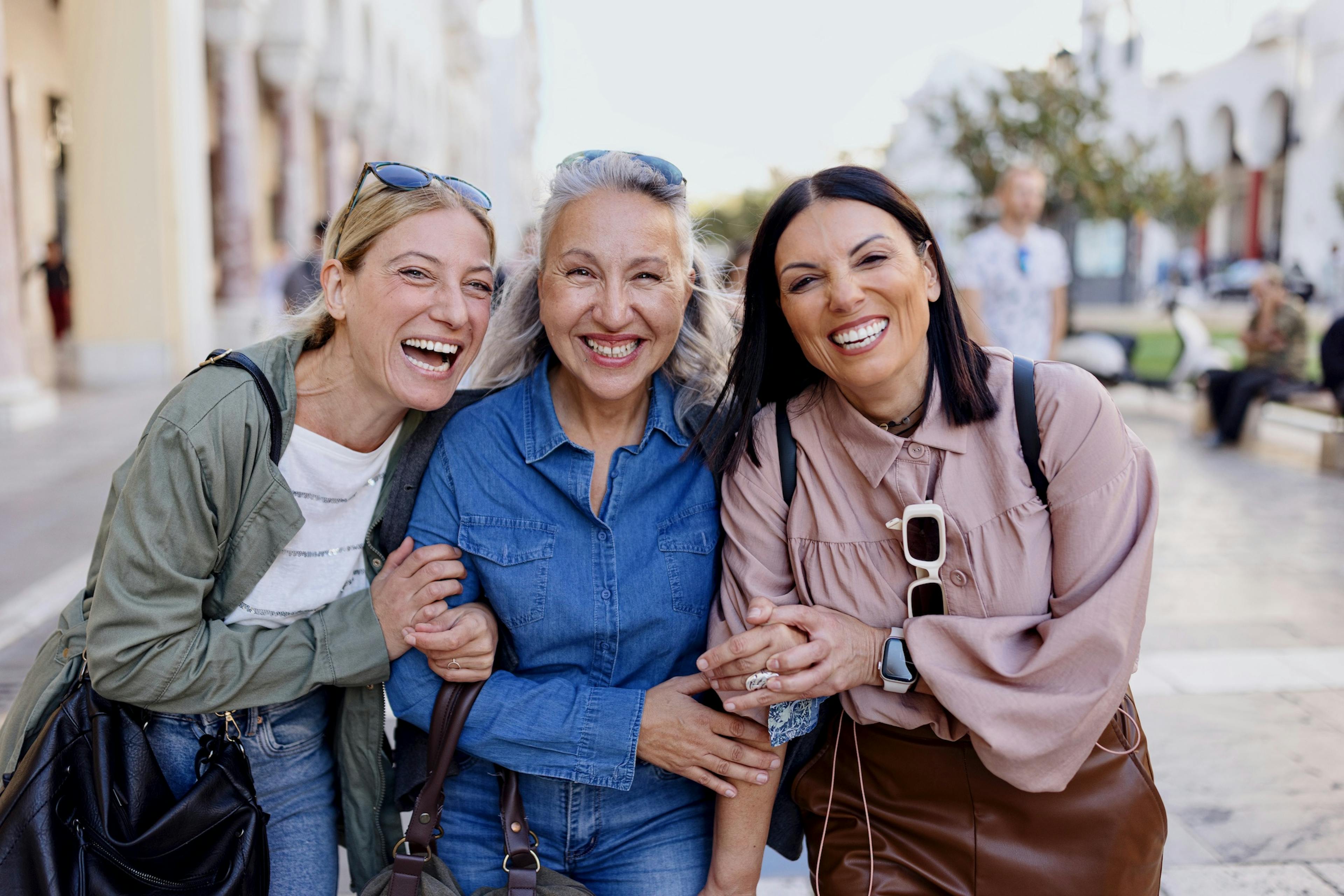 Women traveling and sightseeing