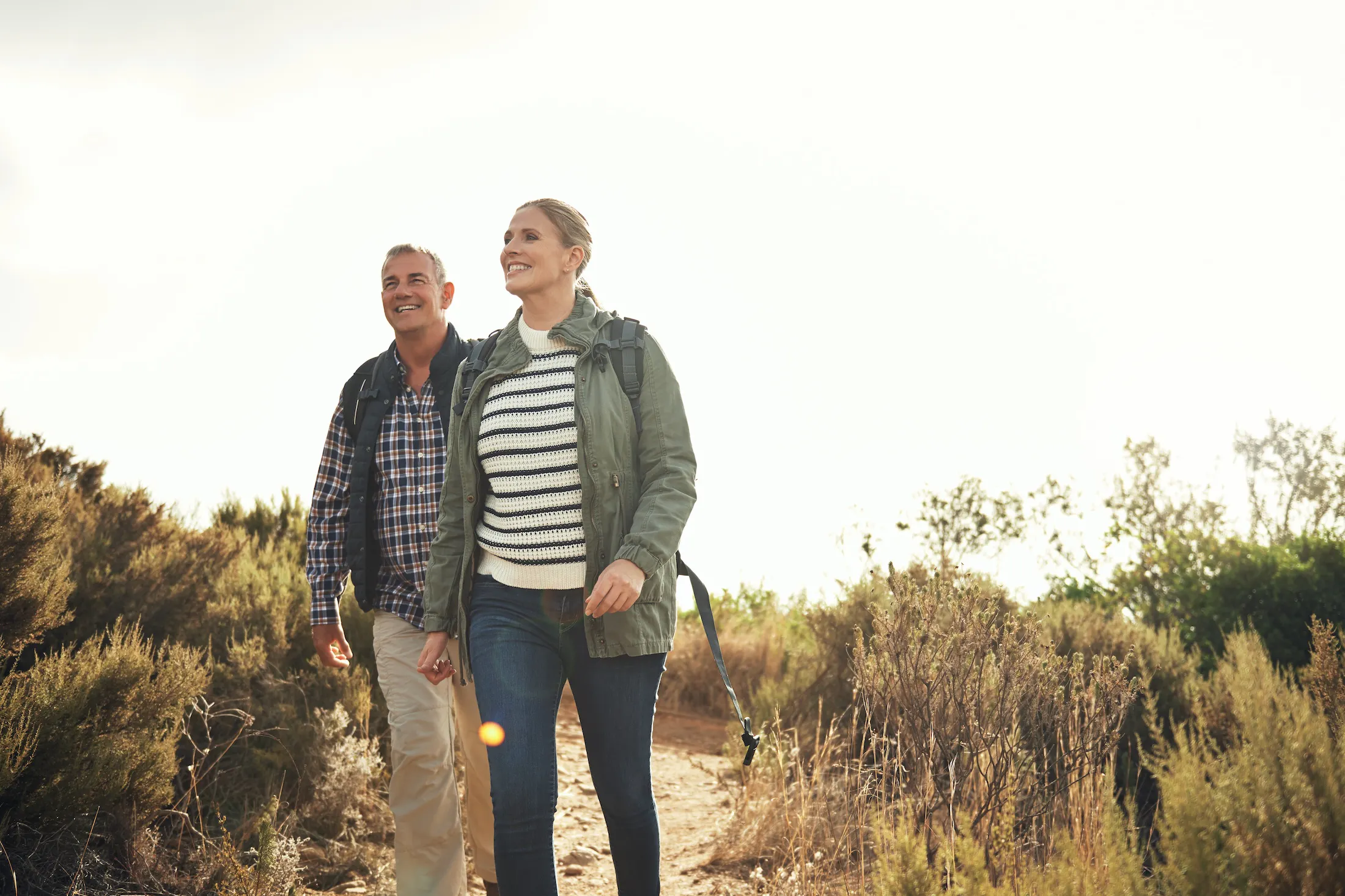happy couple out walking