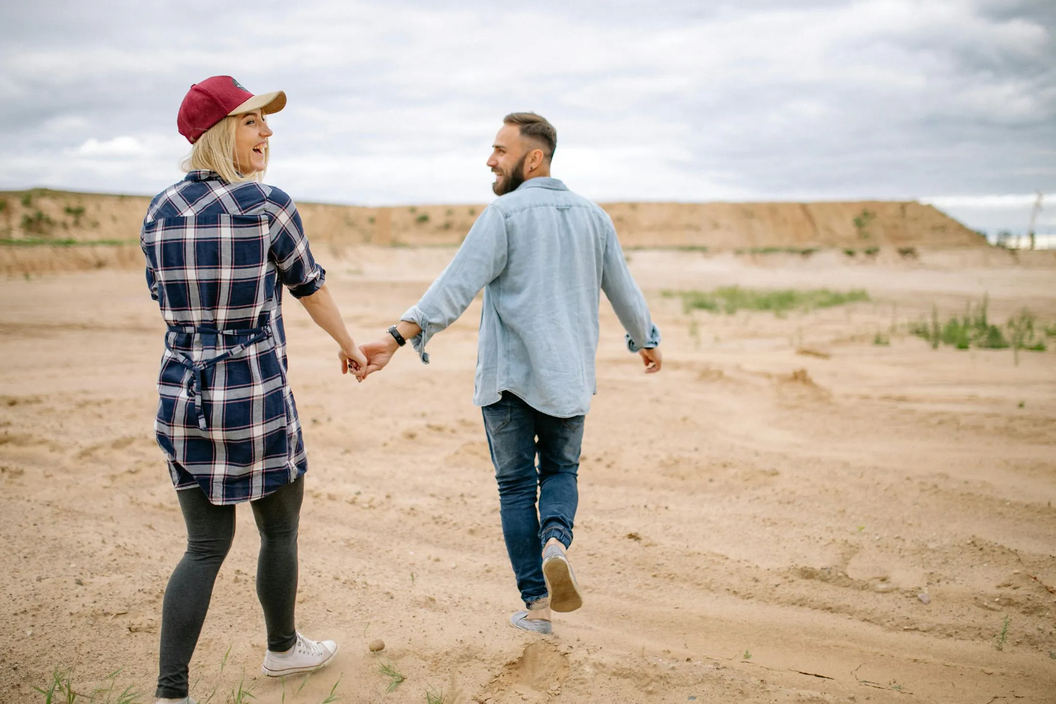 couple walking on the beach