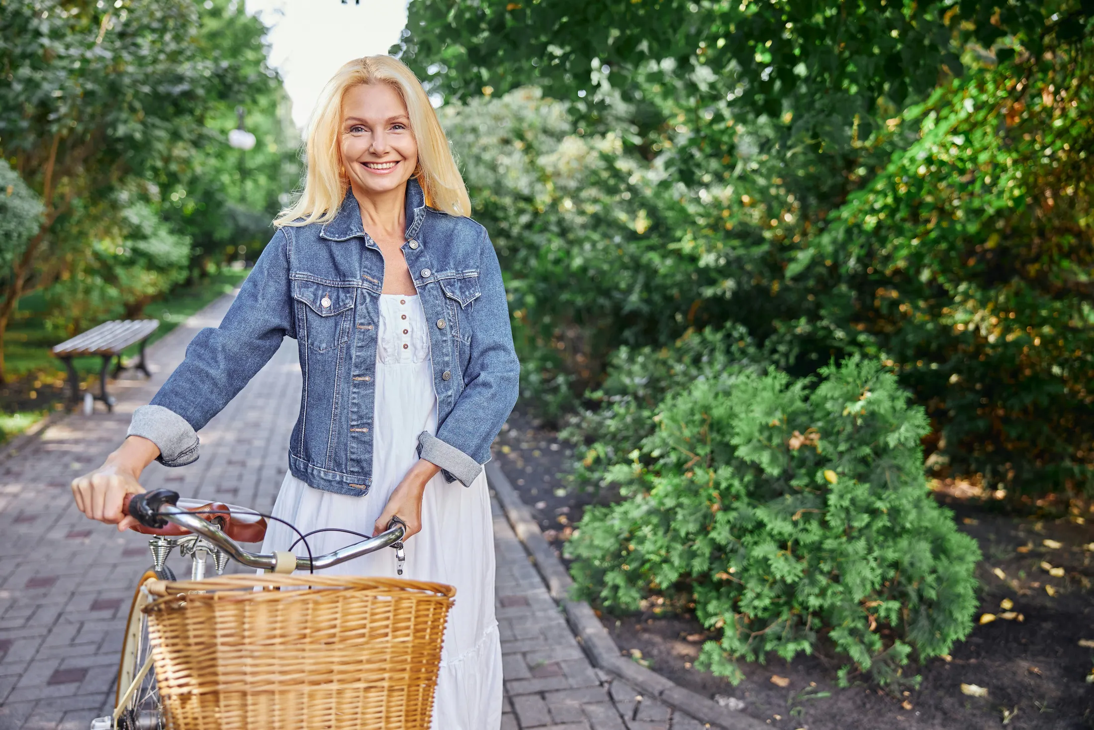 woman riding a bike