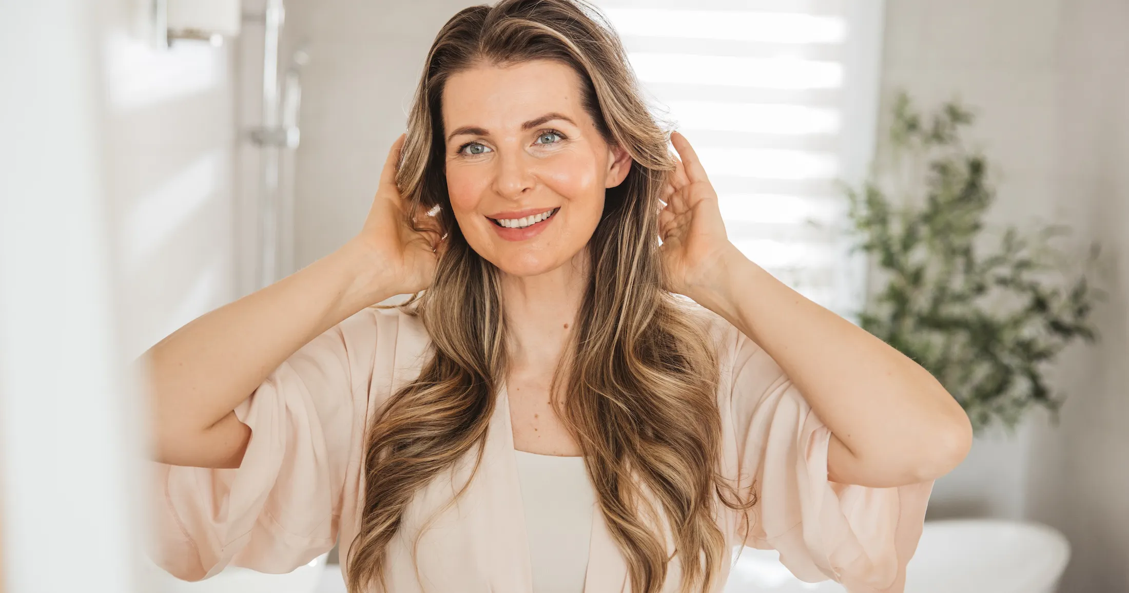 woman smiling after a treatment