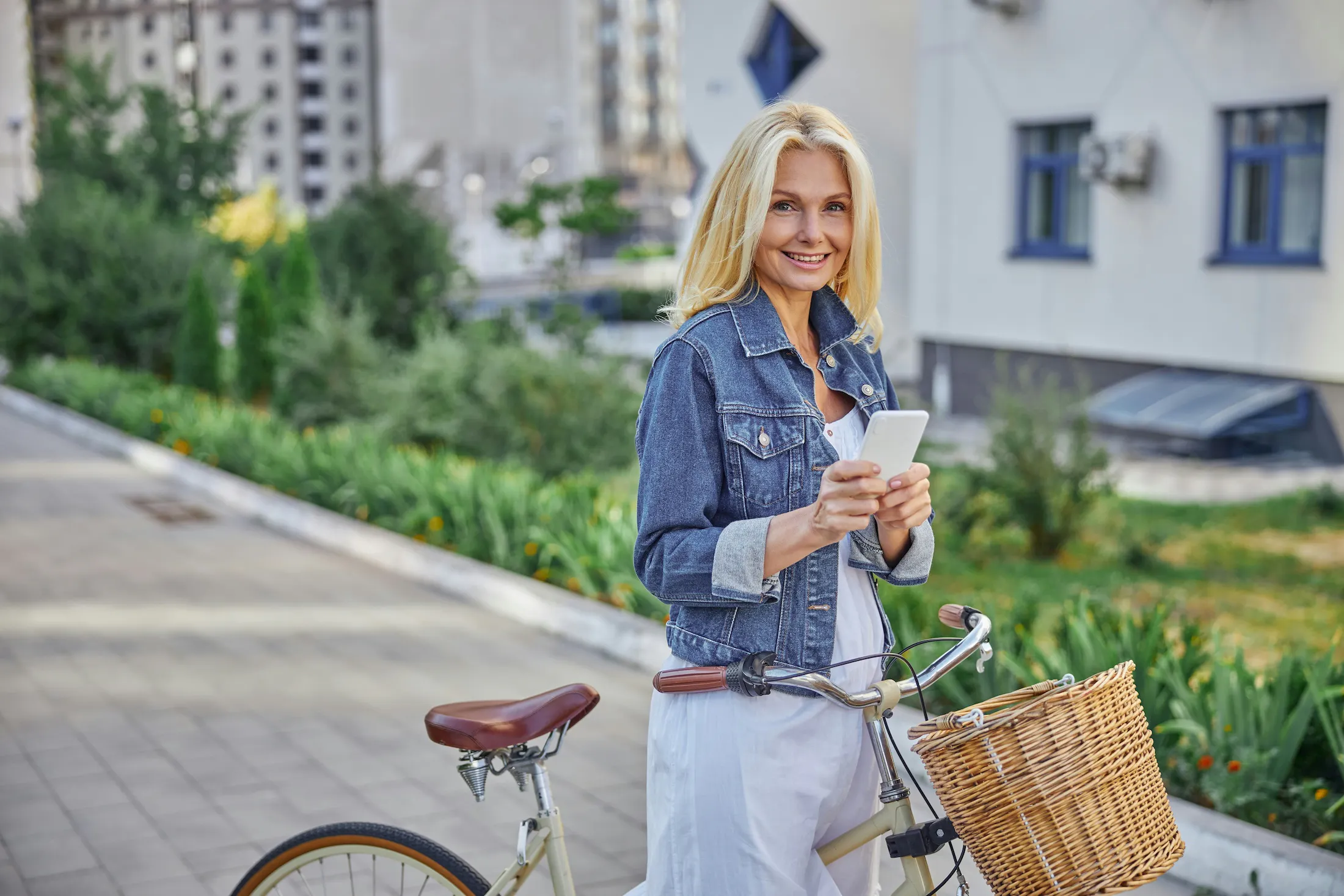 woman riding a bike while on vacation