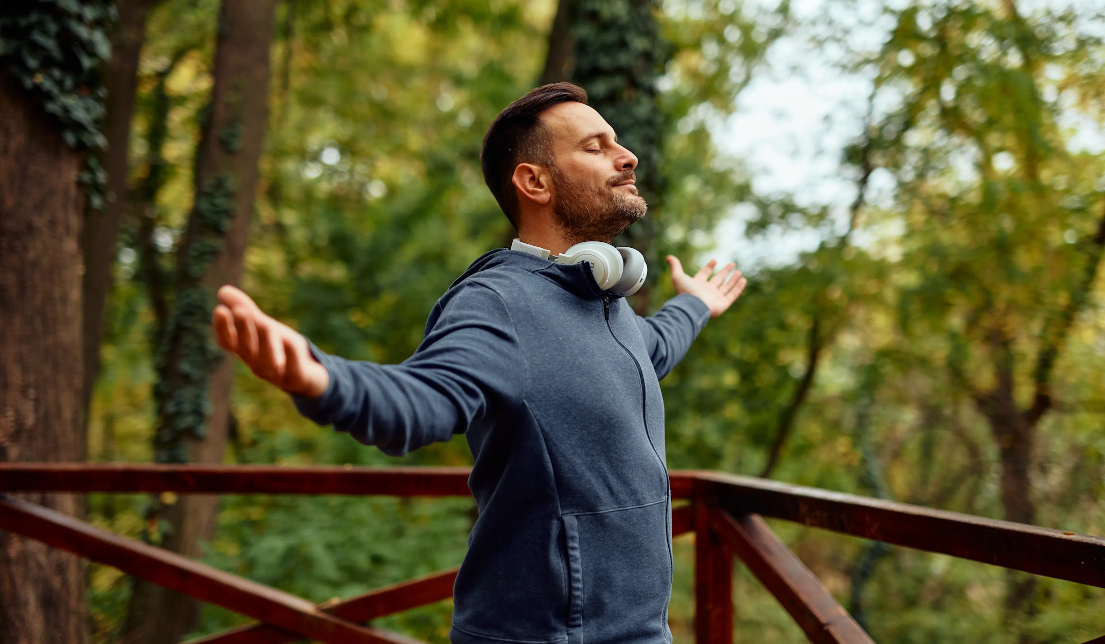 healthy man exercising outside