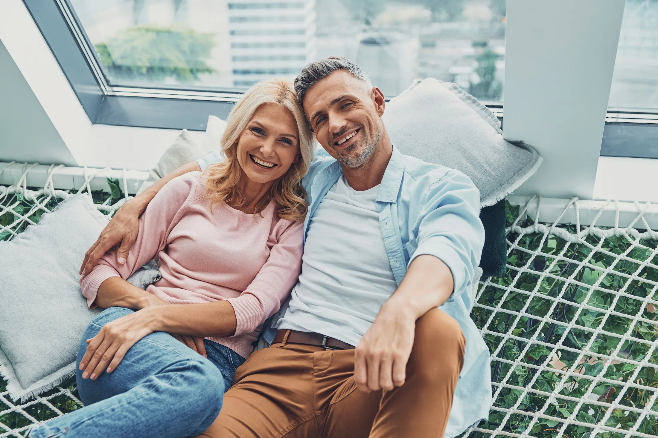 middle age couple relaxing